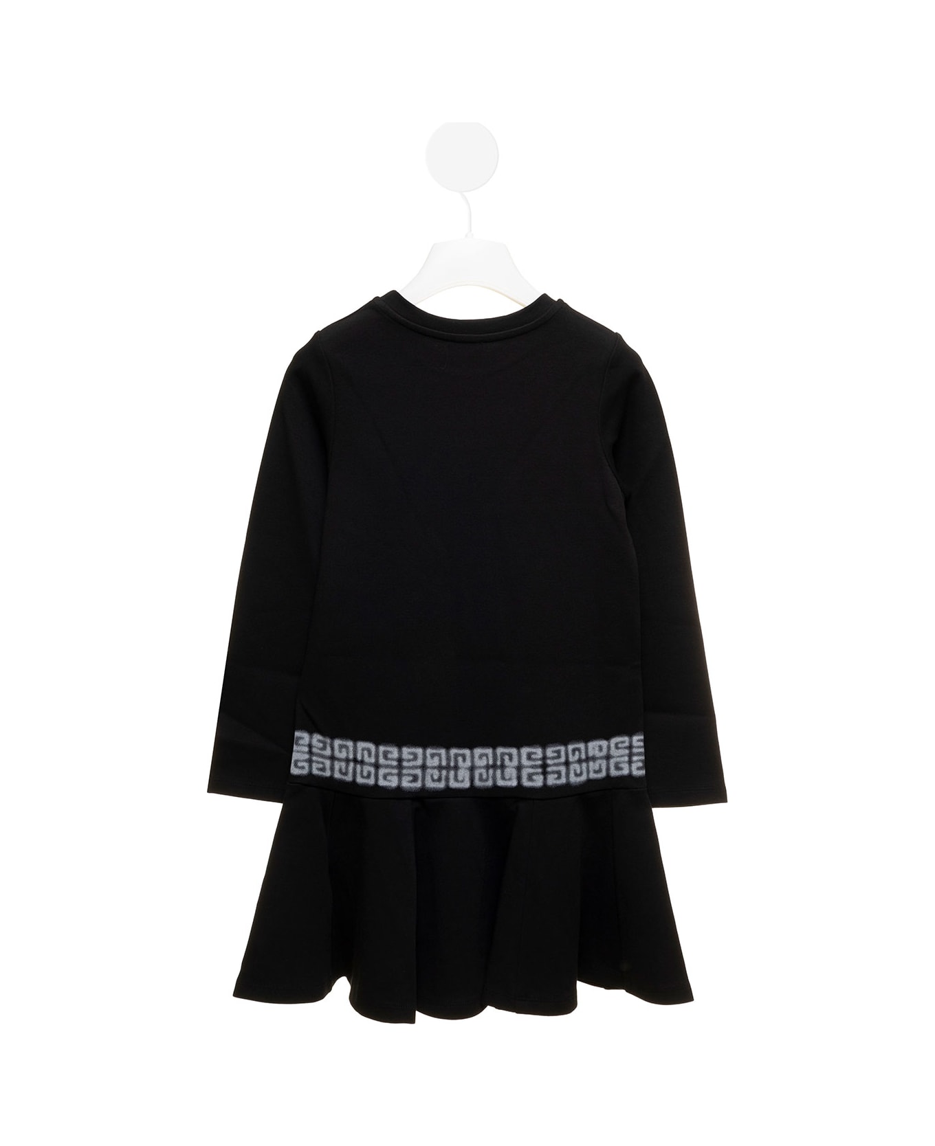 Givenchy Cotton Jersey Dress With Logo And 4g Print Givenchy Kids Girl - Black