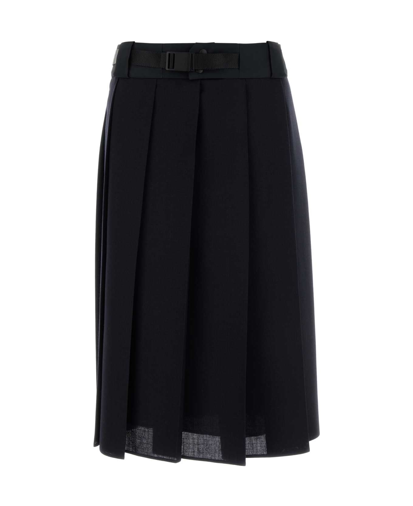 Prada Dark Blue Wool Skirt - BLEU