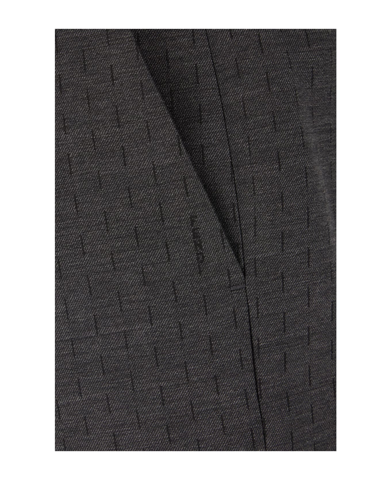 Fendi Dark Grey Wool Pants - Grigio