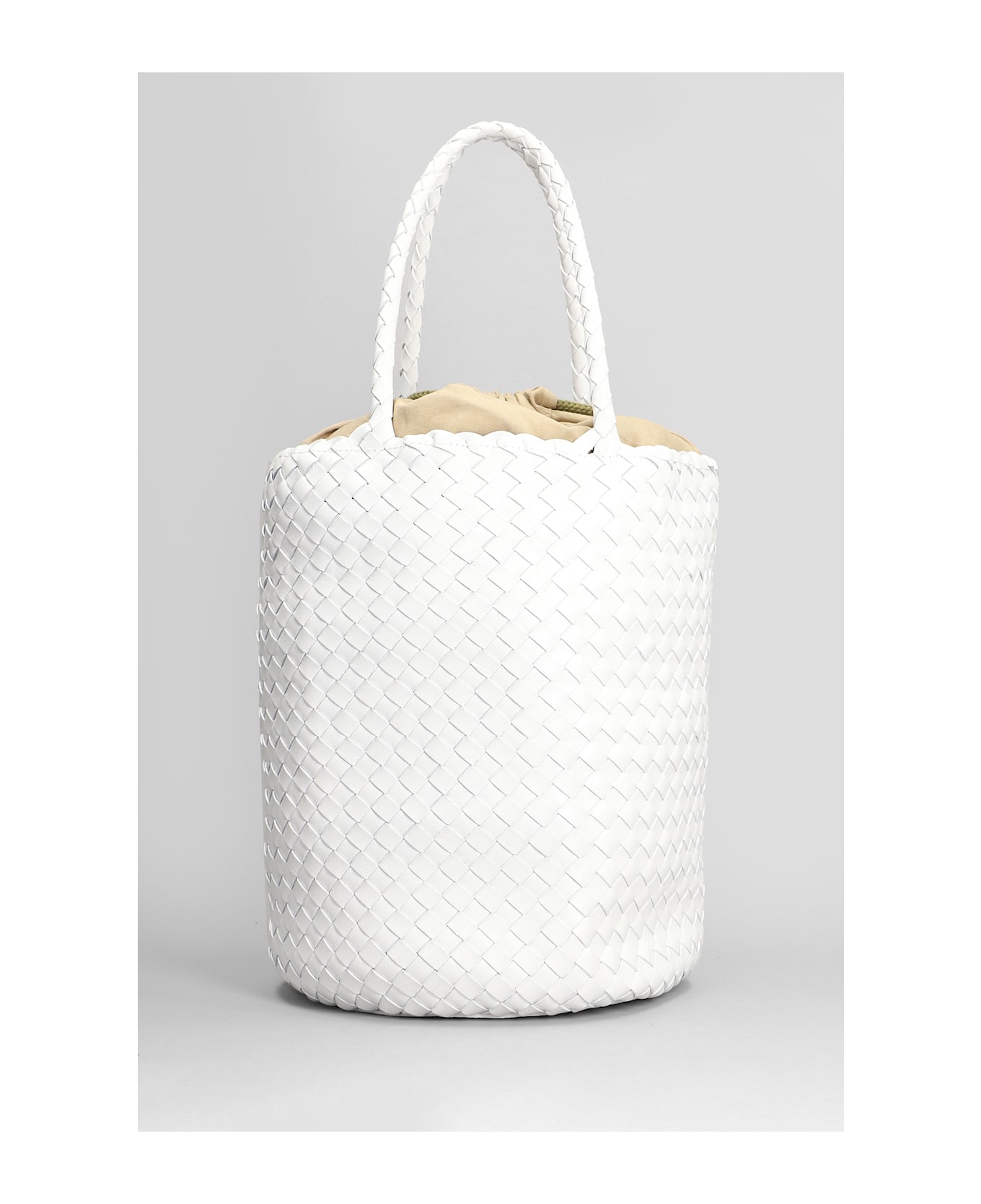 Dragon Diffusion Jack Bucket Hand Bag In White Leather - white