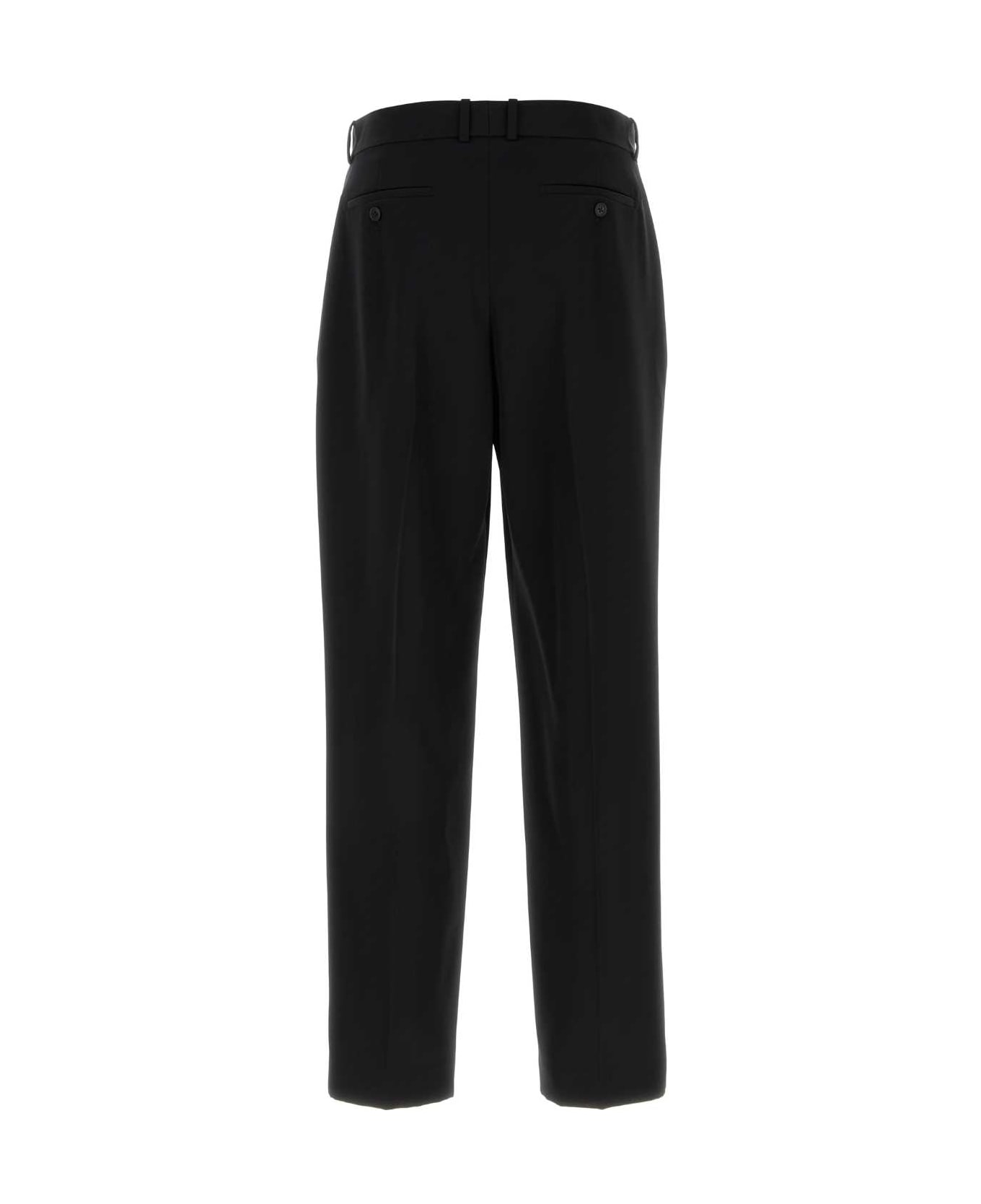 The Row Black Wool Zev Pant - Black