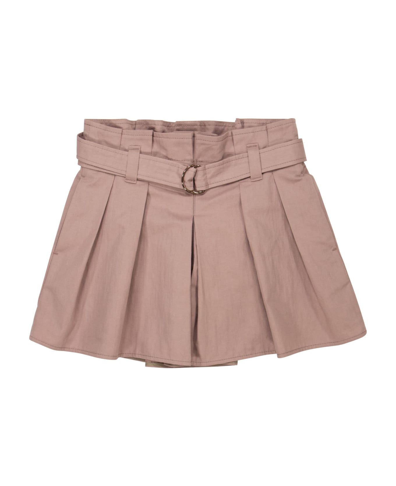 Brunello Cucinelli Crispy Cotton Gabardine Skirt - Pink