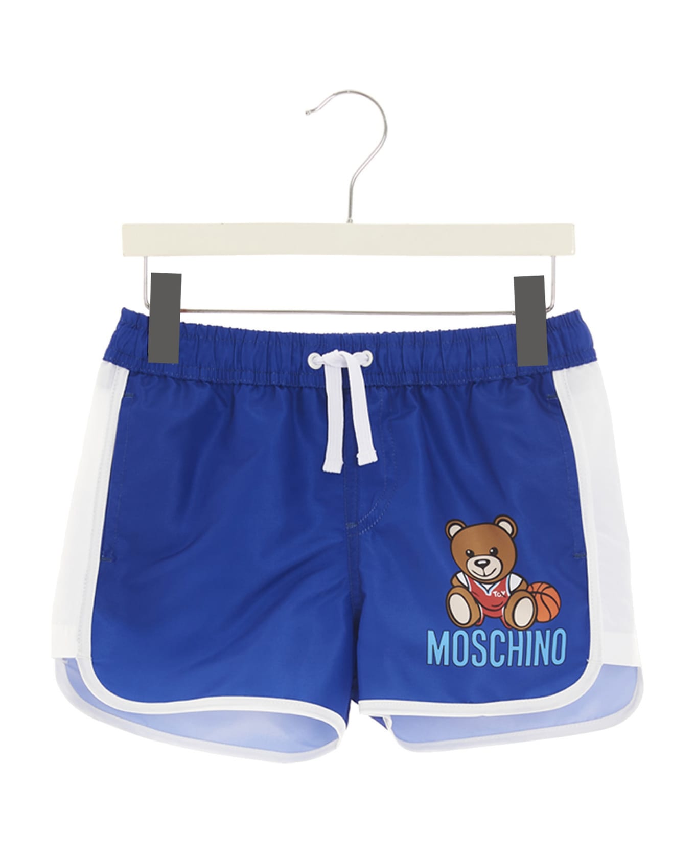 Moschino Logo Print Beach Shorts - Blue