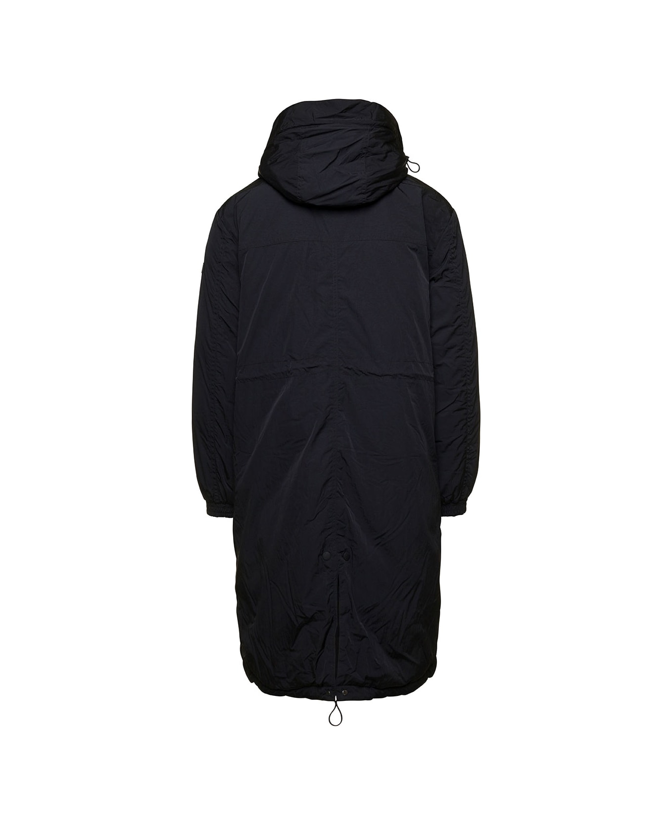 TATRAS 'rengo' Black Hooded Parka Jacket With Logo Patch In Nylon Man - Black