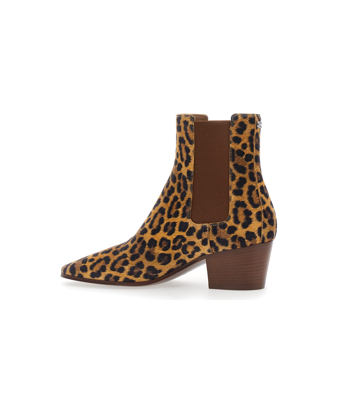 Casadei Brown Ankle Boots With All-over Leopard Print In Leather Blend Woman - Brown