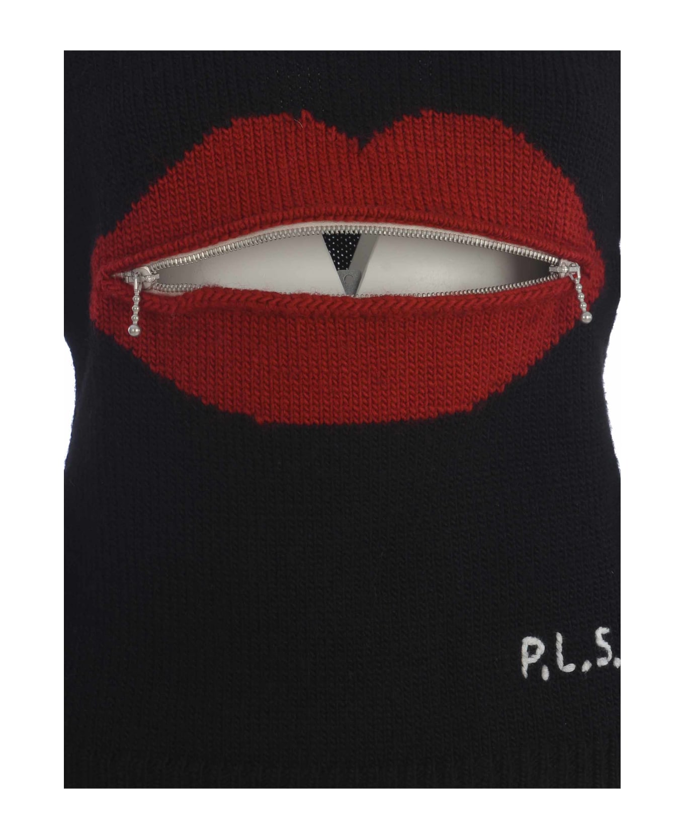 Philosophy di Lorenzo Serafini Sweater Philosophy "red Lips" In Virgin Wool - Nero