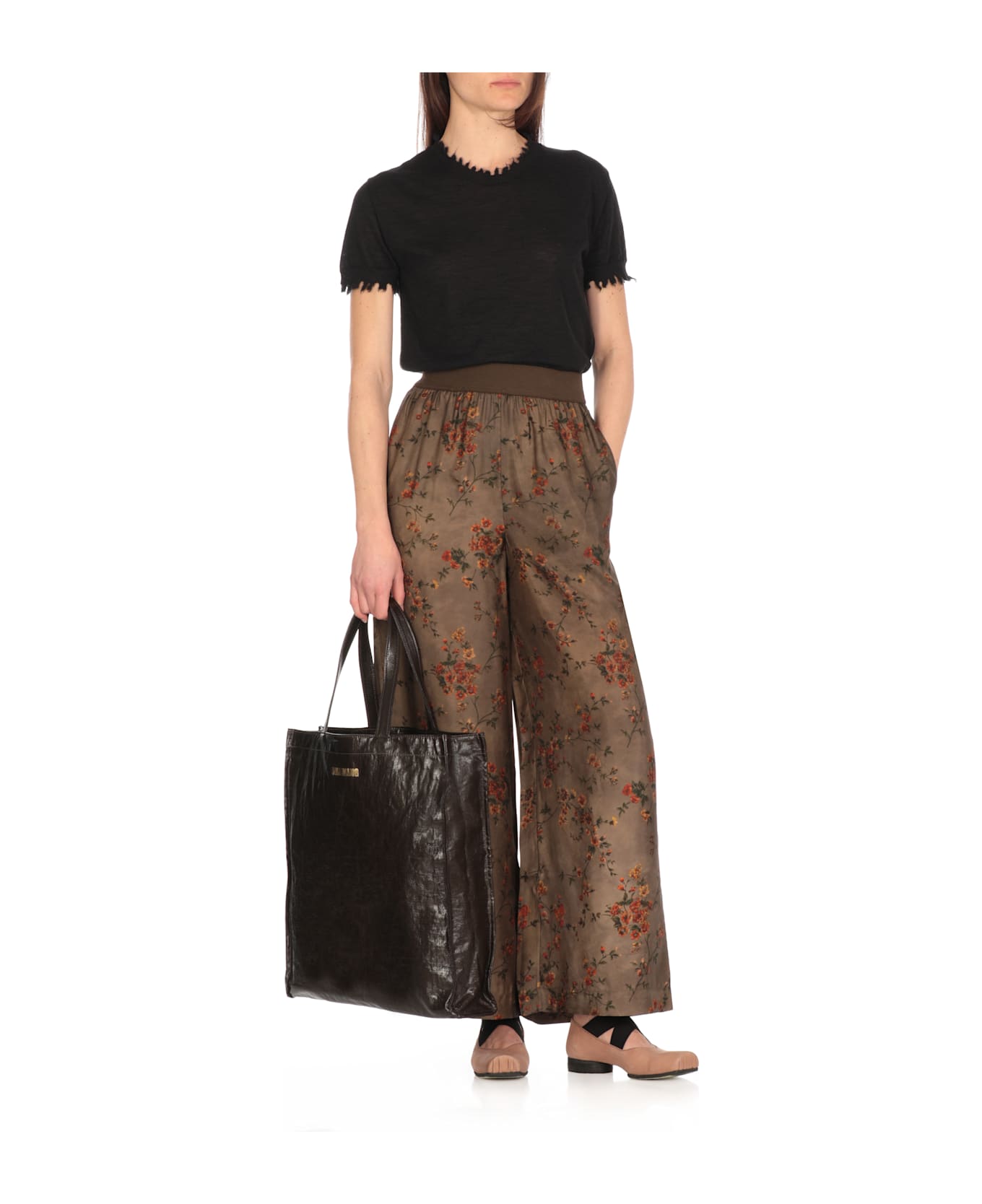 Uma Wang Small Canv Shoppinh Bag - BROWN