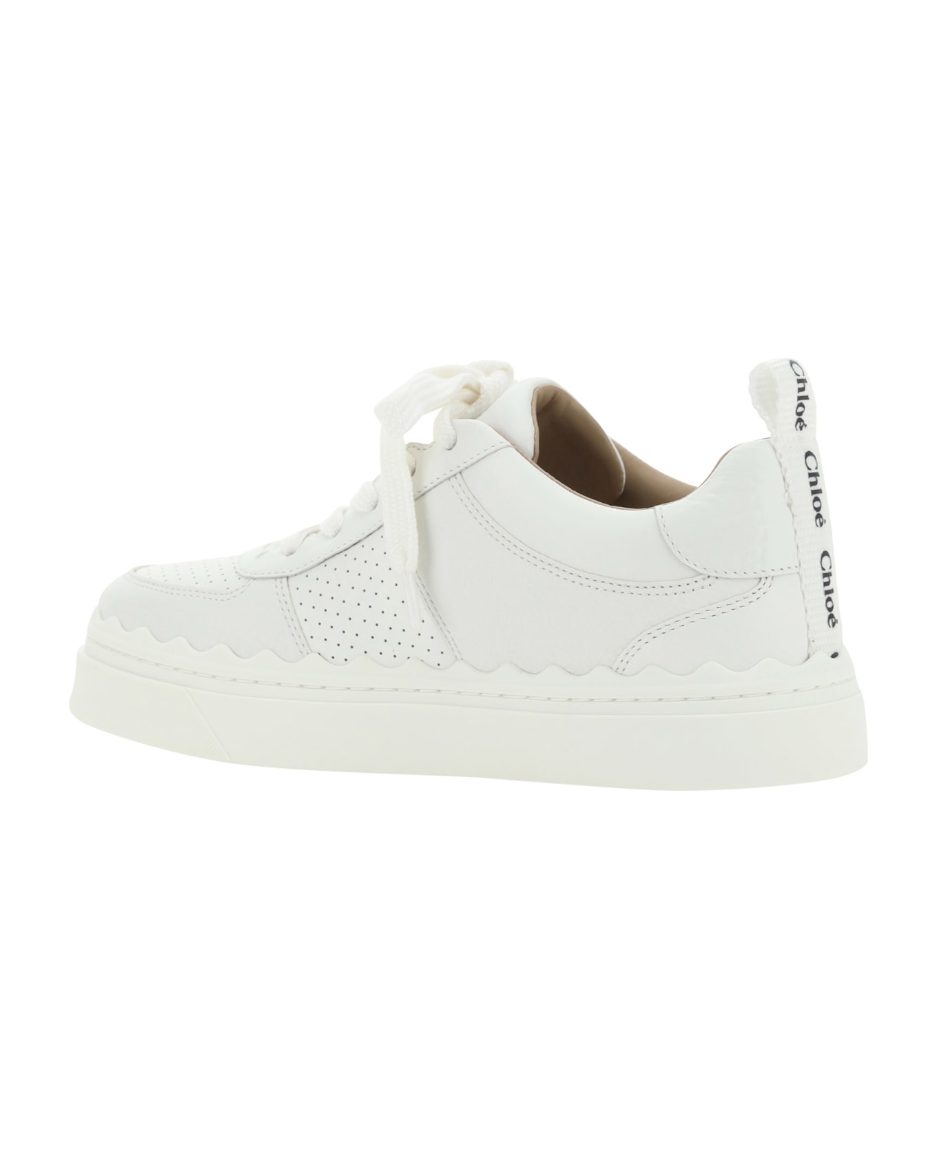 Chloé Chloè Lauren Leather Sneaker - White