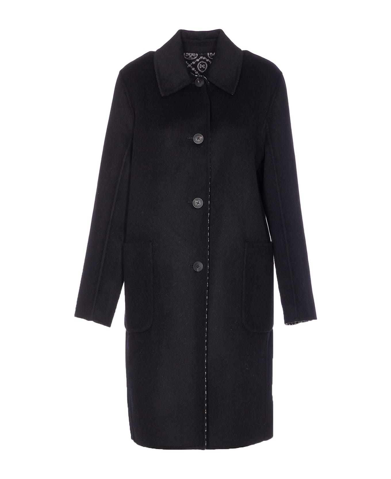 Tory Burch Jacquard T-monogram Coat - Black