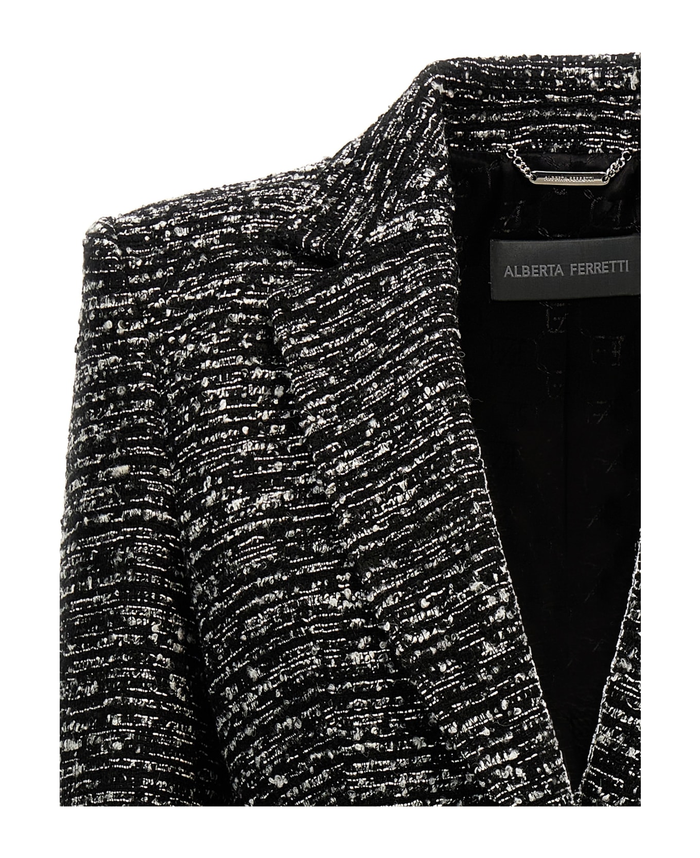 Alberta Ferretti Boucle Single-breasted Blazer - NERO