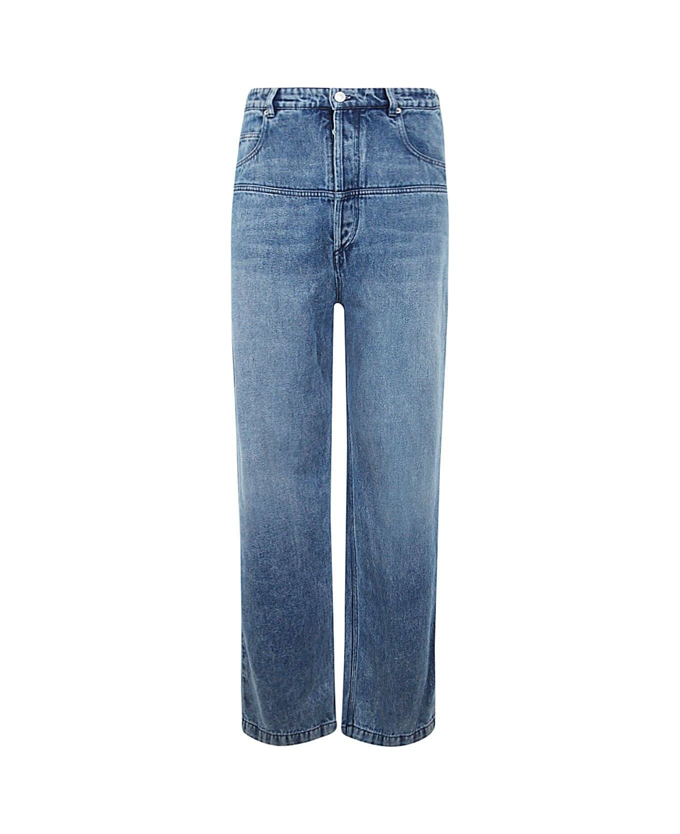 Isabel Marant Keren Mid-rise Wide-leg Jeans - BLUE