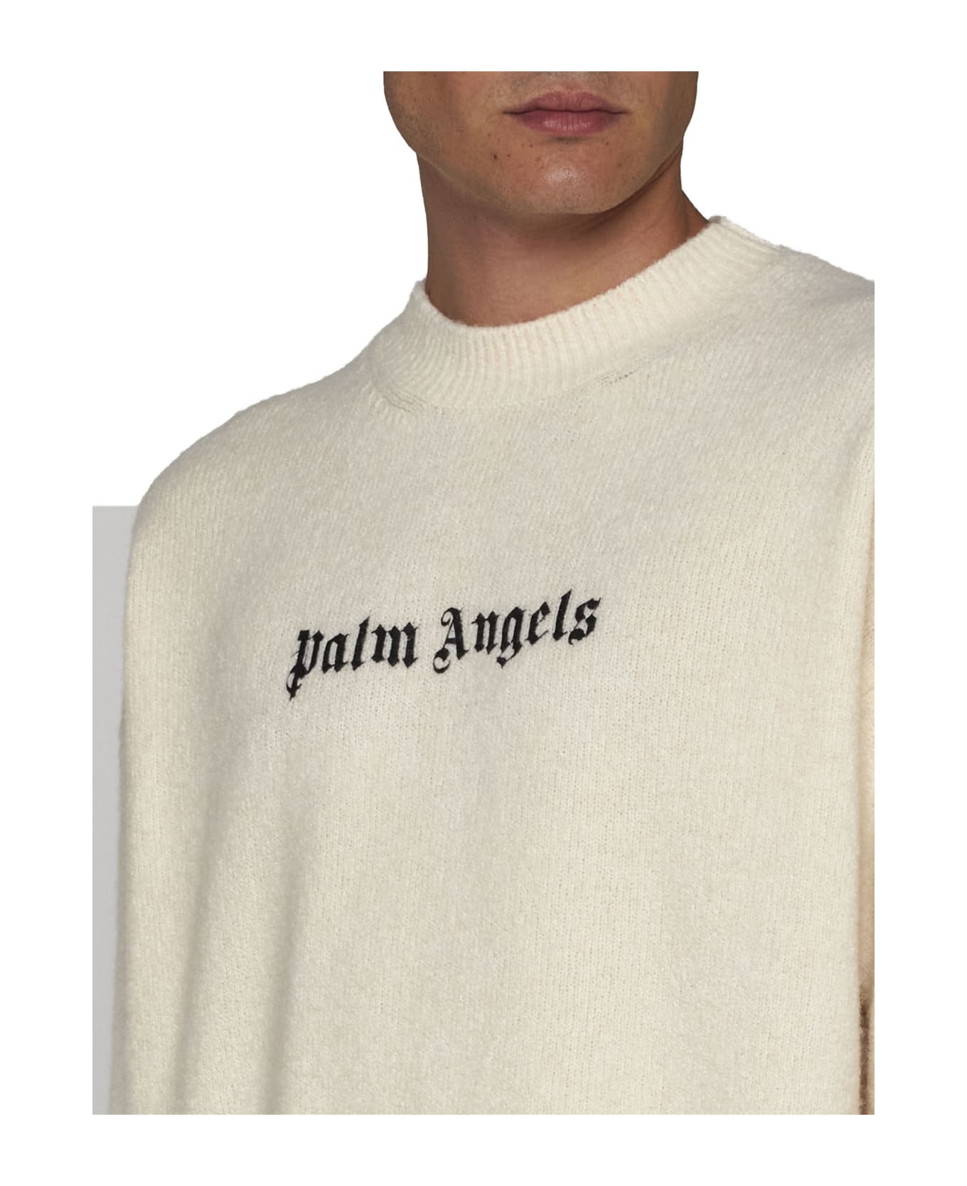 Palm Angels Classic Logo Sweater - Avorio