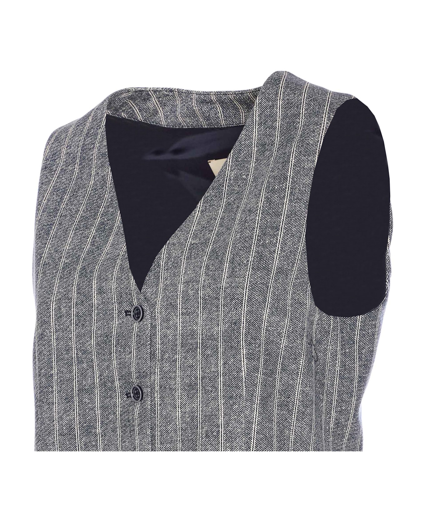Circolo 1901 Striped Vest - Grey