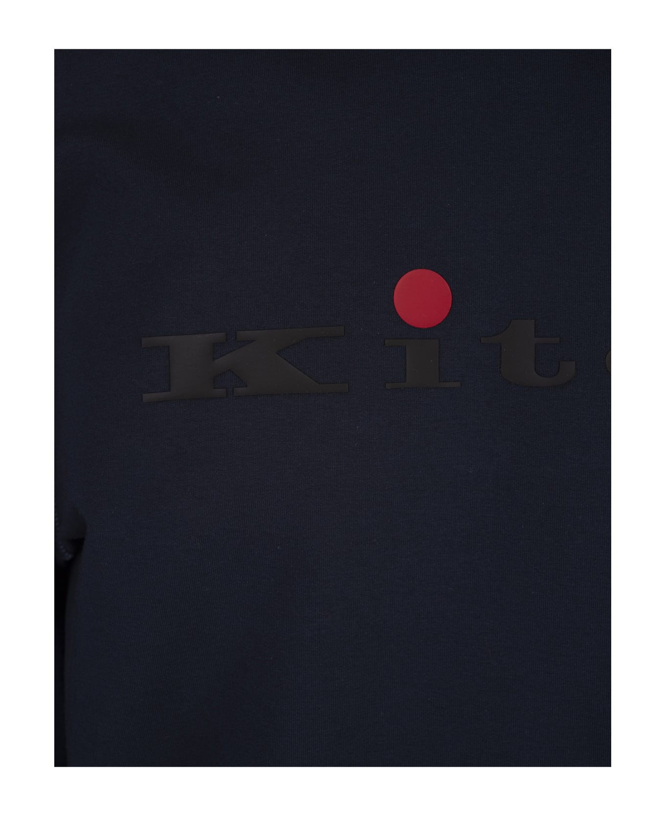 Kiton Blue Hoodie With Logo - Blue