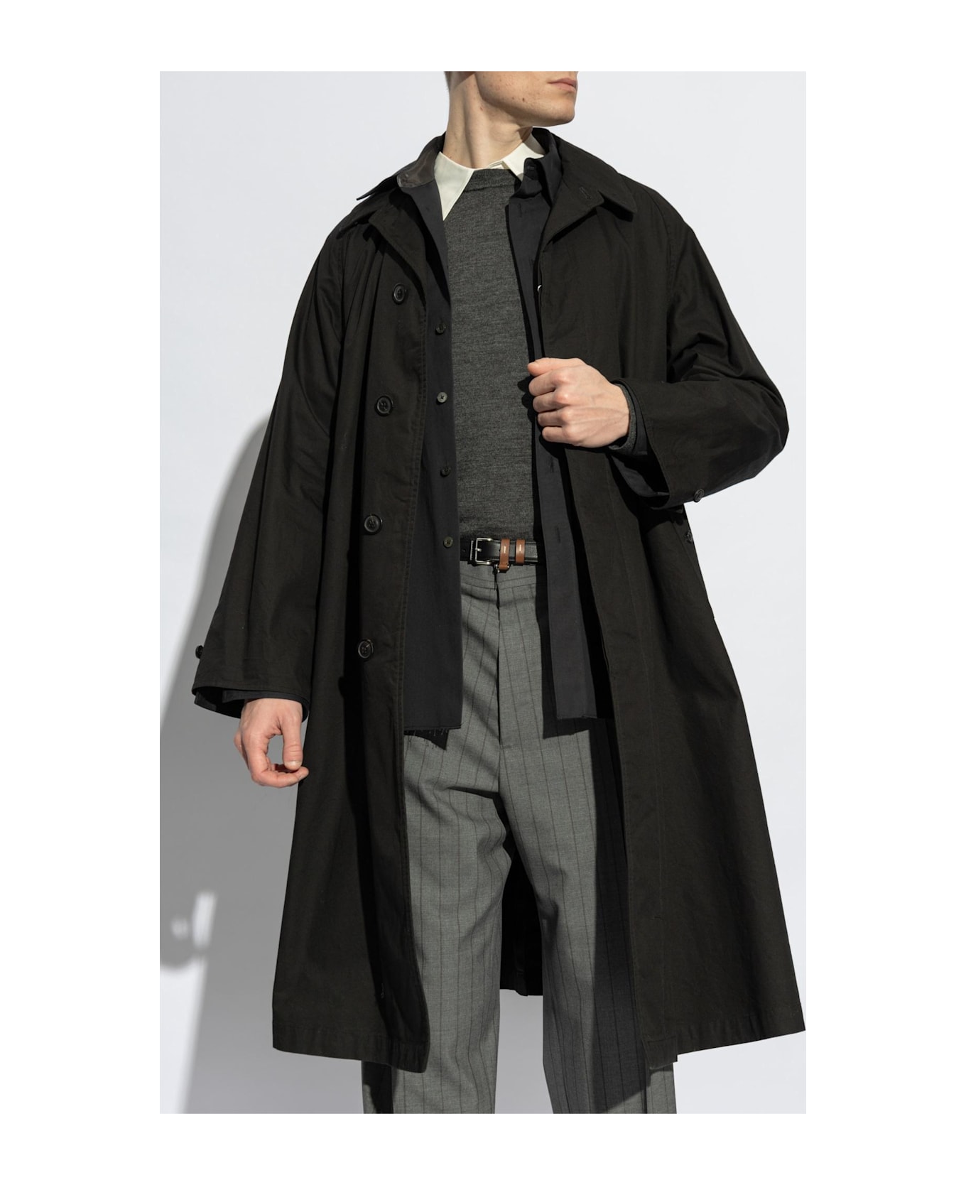 Maison Margiela Black Cotton Trench Coat - Black