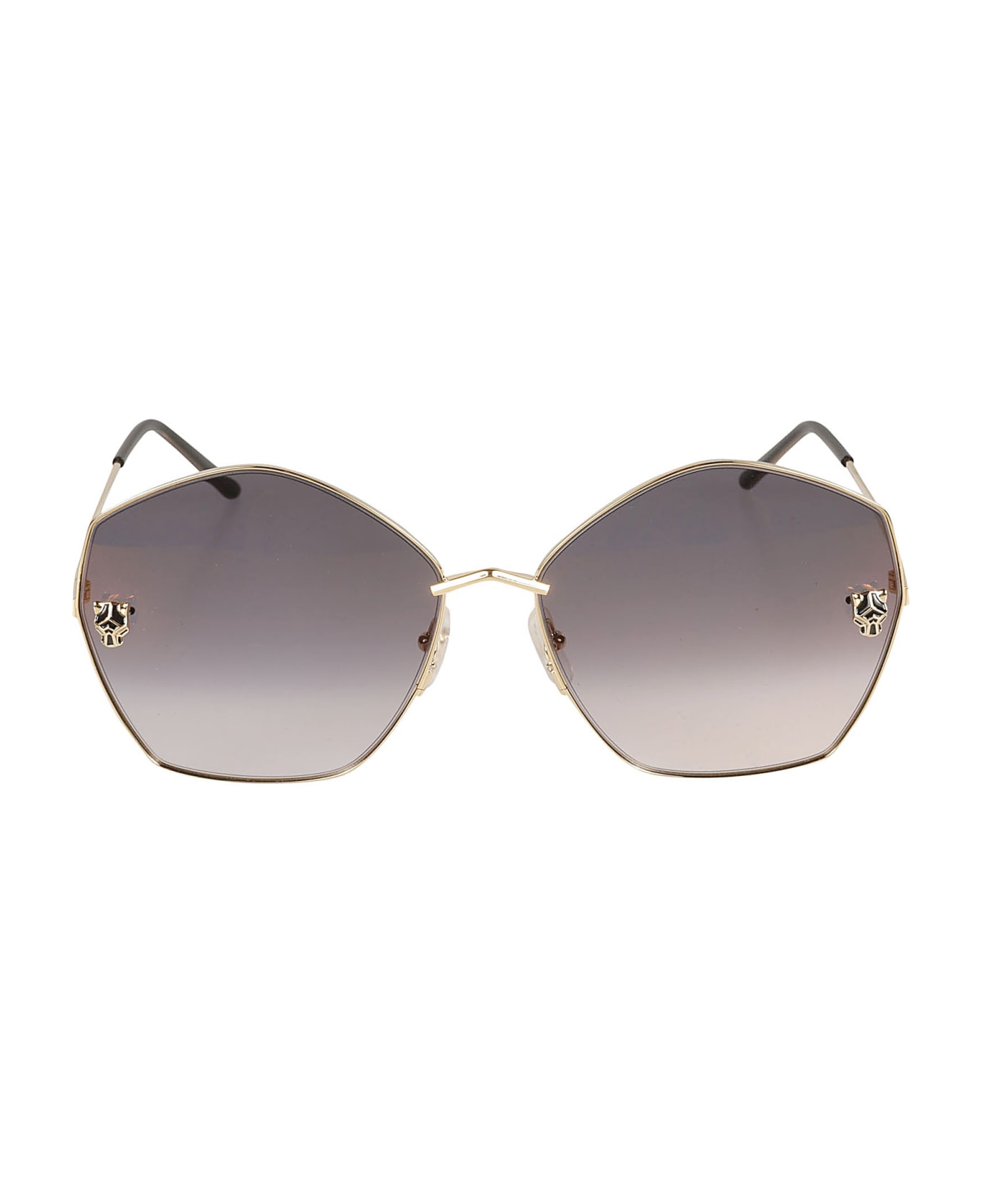 Cartier Eyewear Hexagon Sunglasses - Gold/Grey
