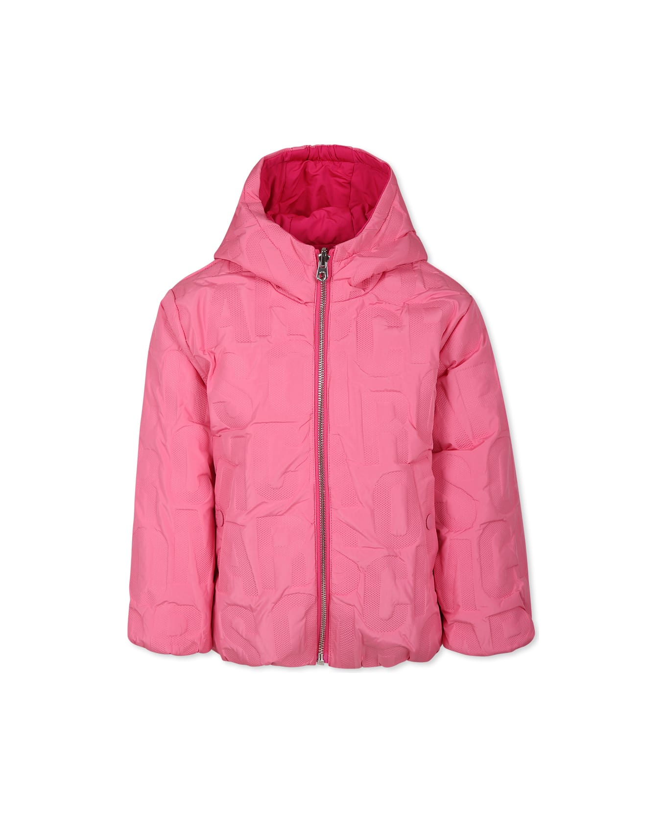 Marc Jacobs Fuchsia Reversible Down Jacket For Girl With Logo - Fuchsia