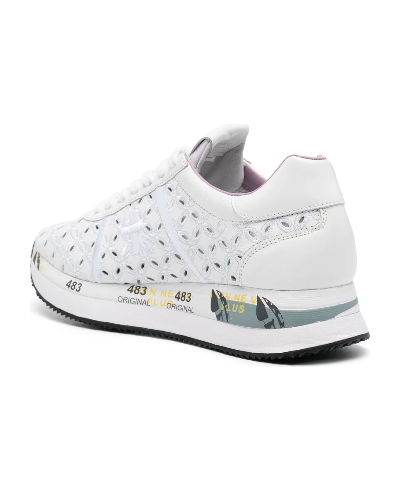 Premiata Conny Broderie-anglaise Sneakers - Bianco/nero