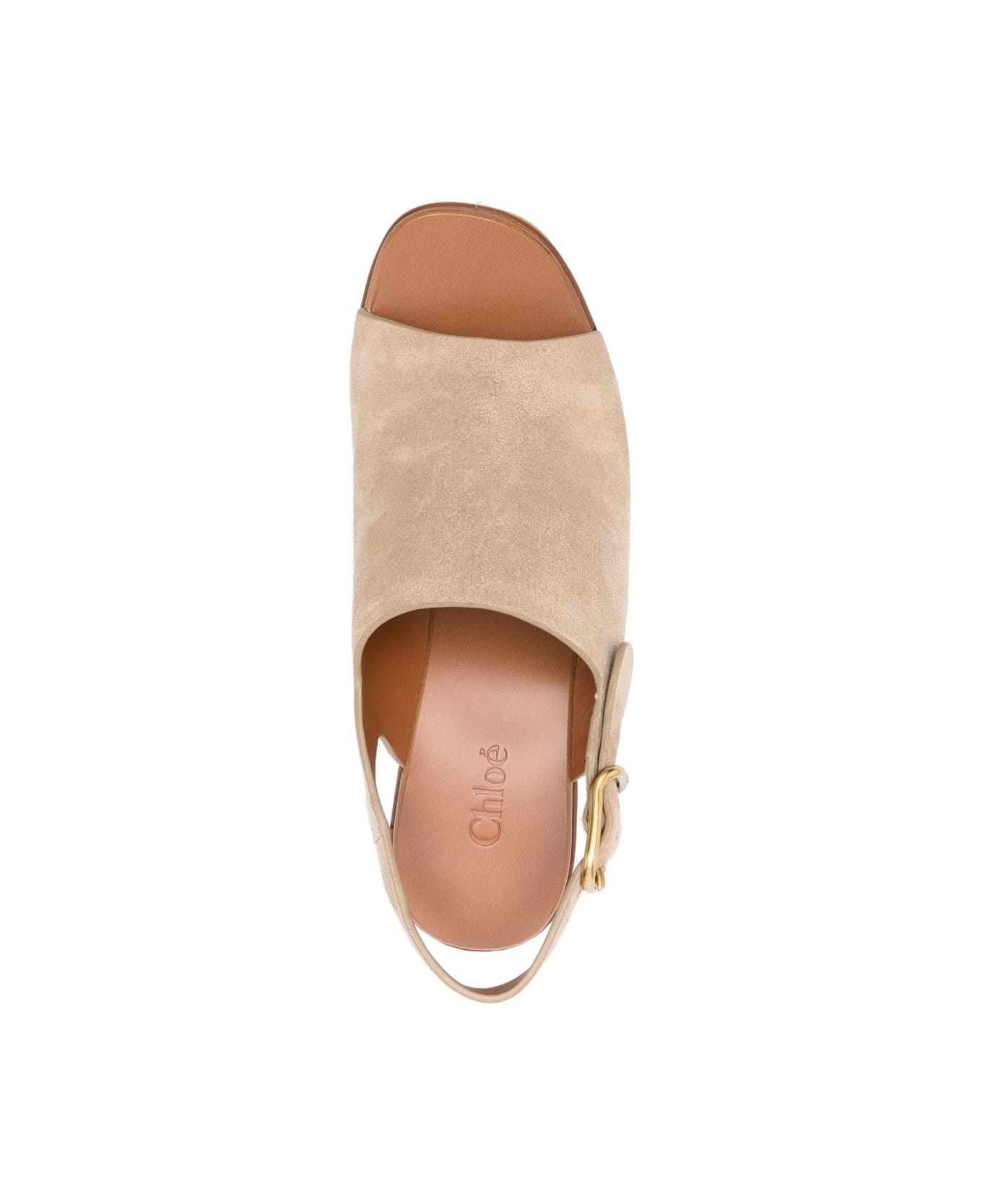 Chloé Maxime Wedge Sandals - Beige