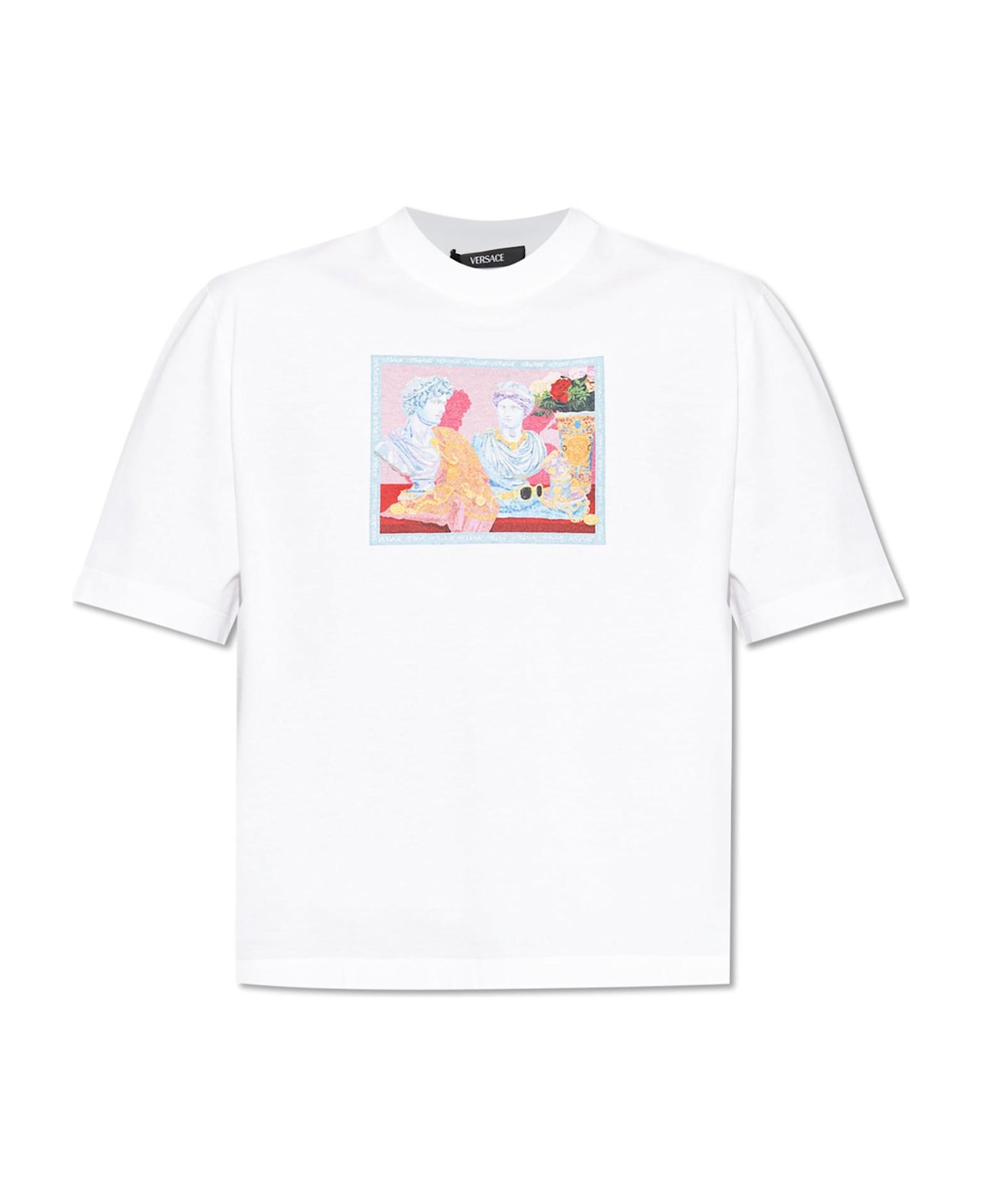 Versace T-shirt With Colorful Print - White + Print