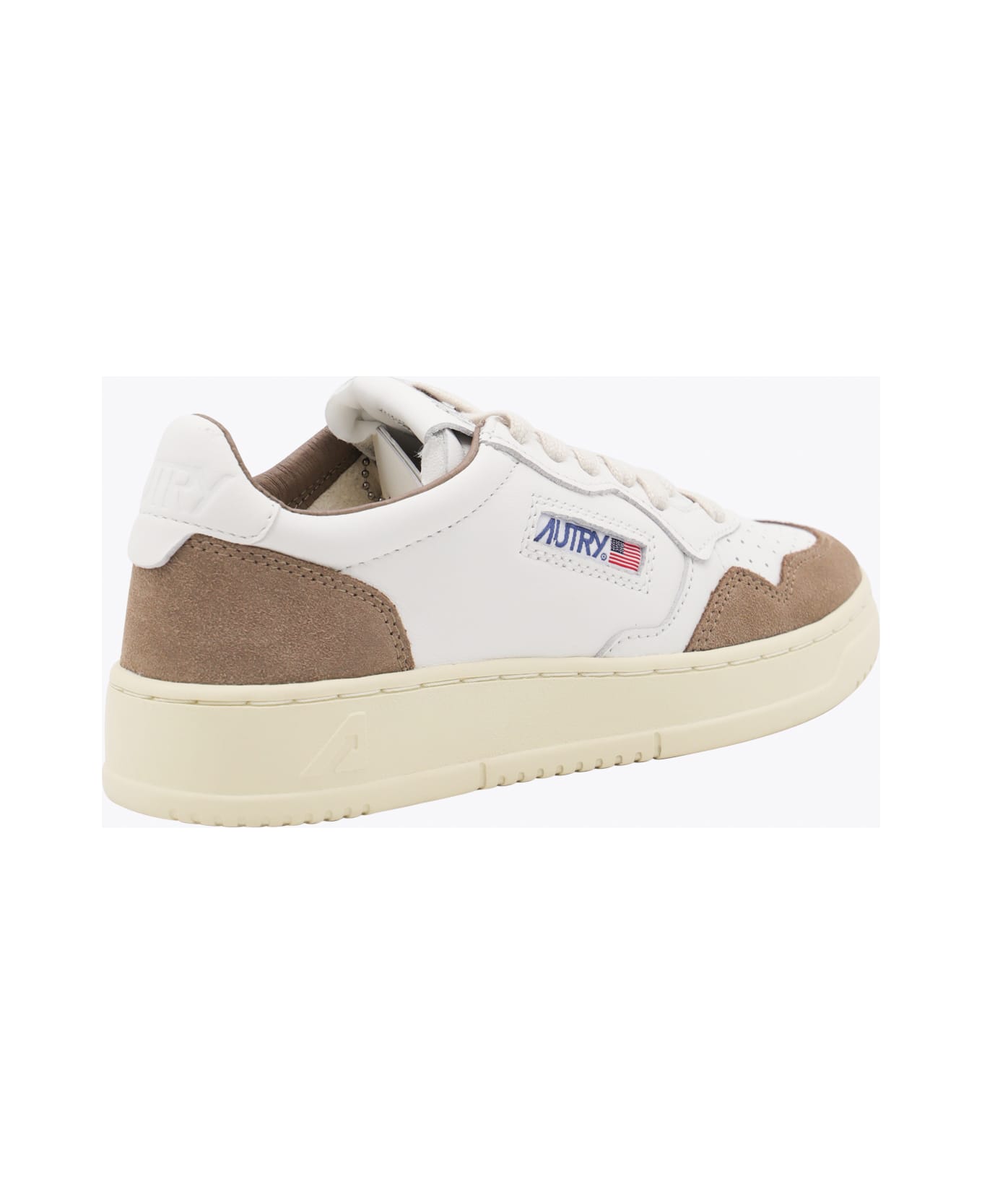 Autry White And Brown Leather Medalist Sneakers - WHITE/TOBACCO