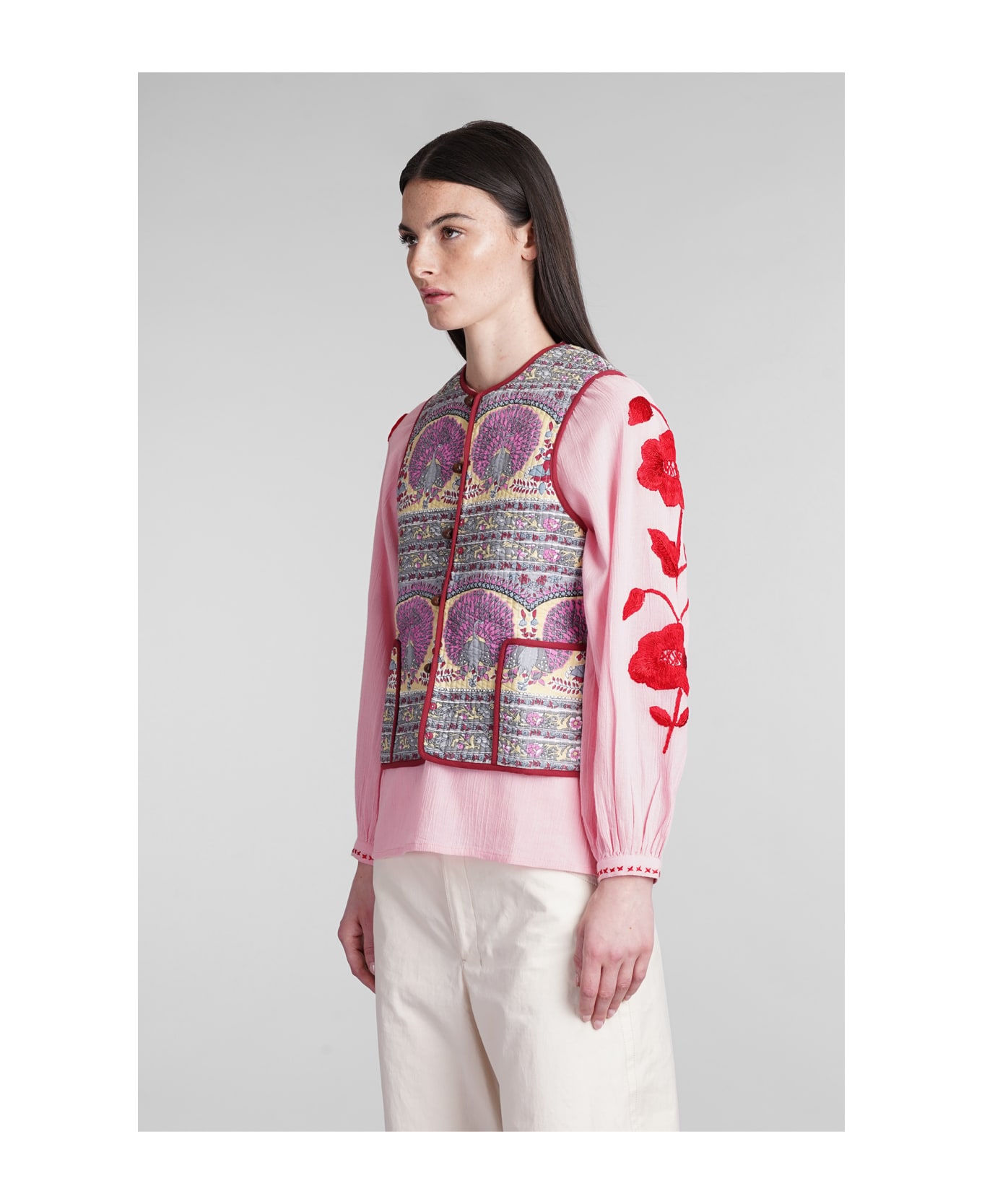 Antik Batik Tala Vest In Multicolor Cotton - multicolor