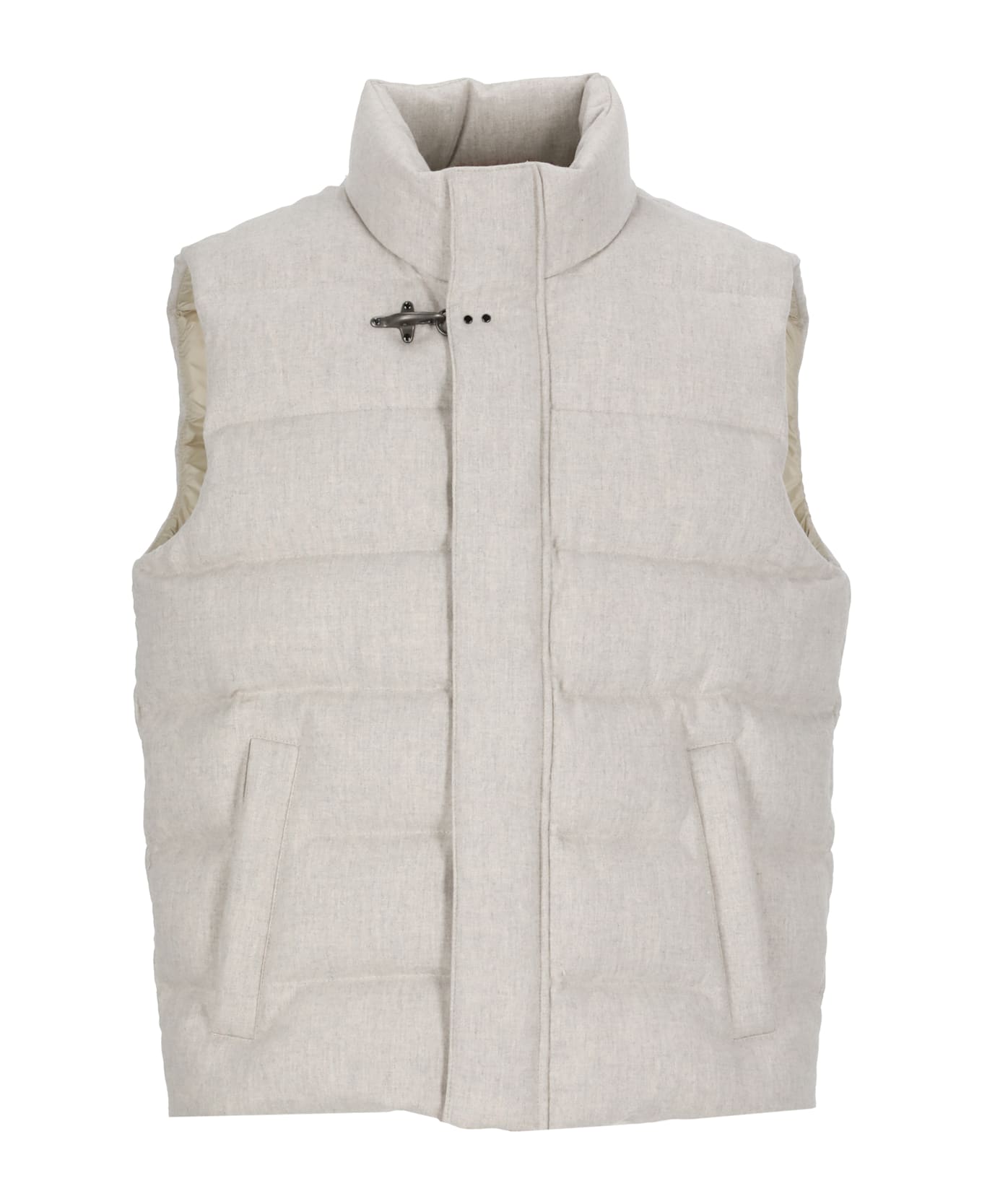 Fay Padded And Quilted Wool Sleeveless Jacket - Grey