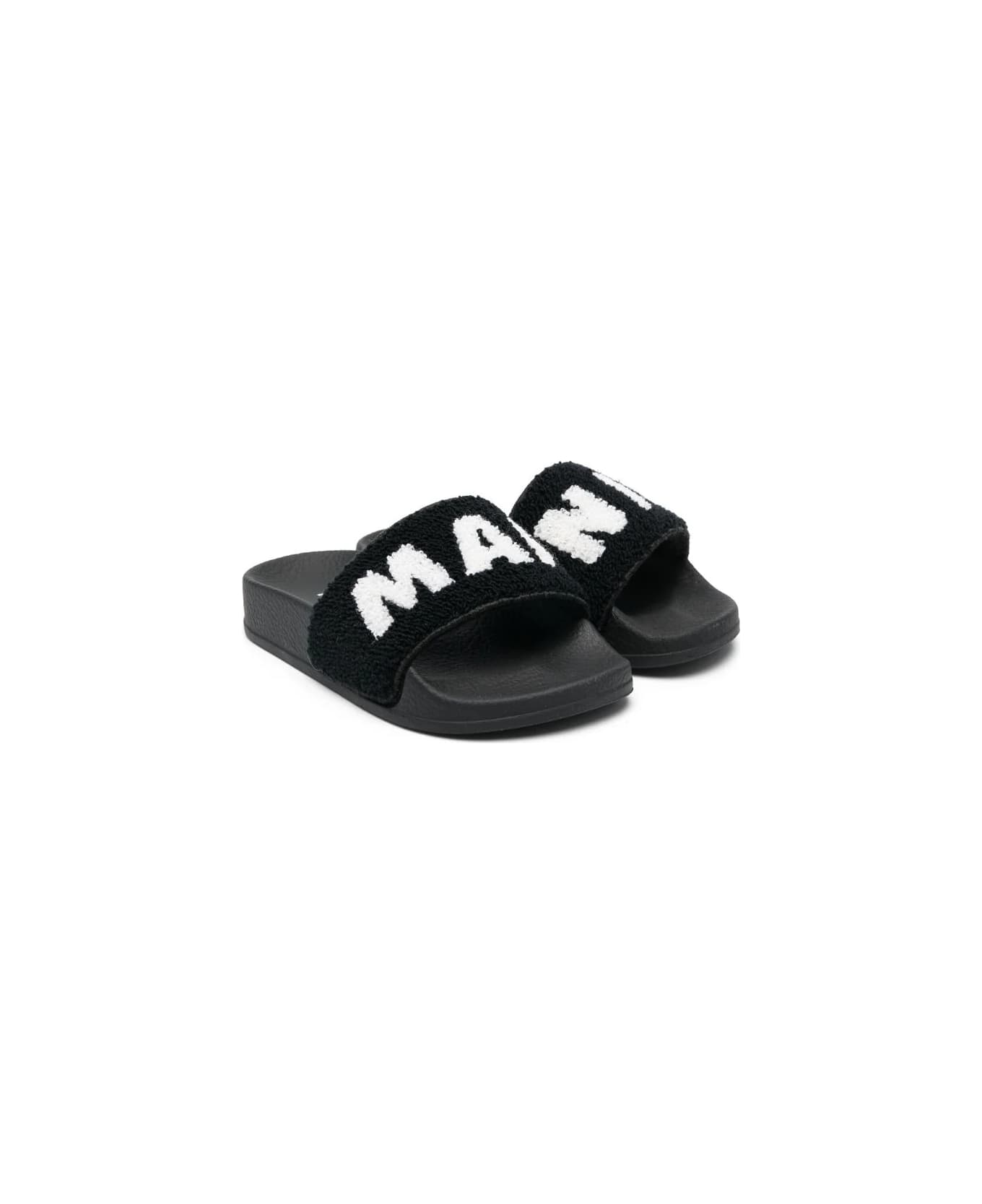Marni Slippers With Logo - Black