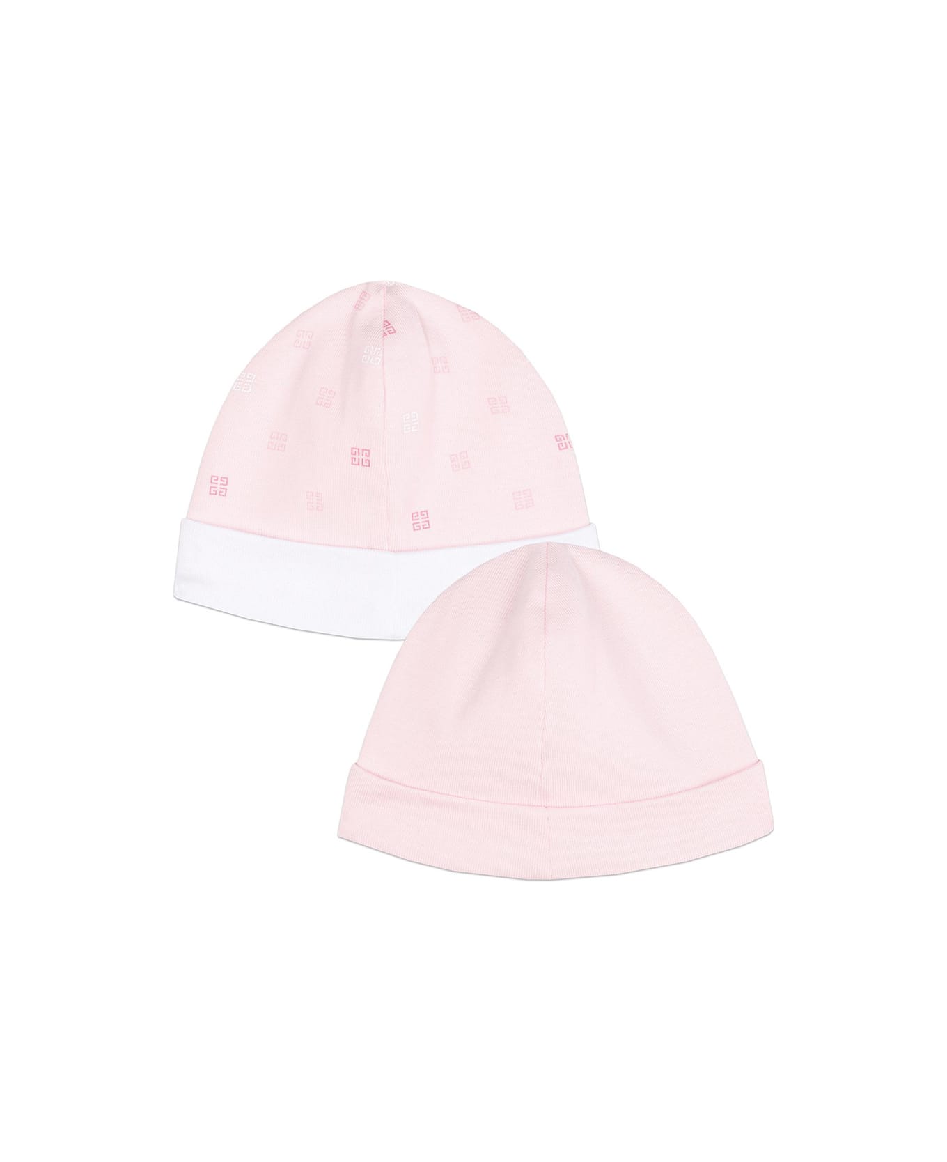 Givenchy Pink Hats Set With Logo And 4g Motif - Pink