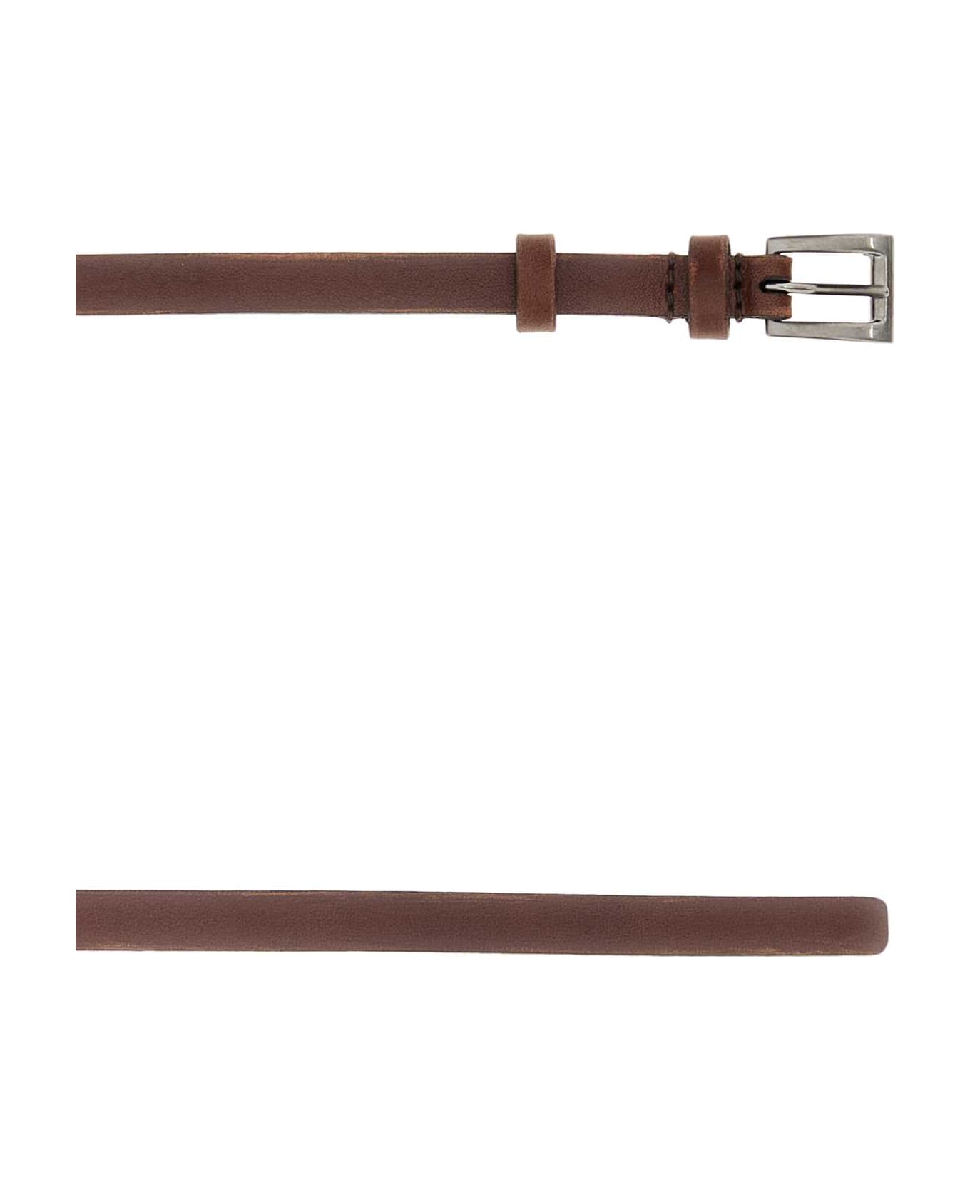 Prada Brown Leather Belt - CACAO