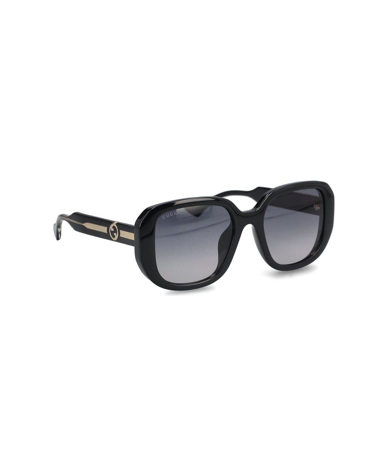 Gucci Eyewear Round Frame Sunglasses - Black Crystal Grey サングラス