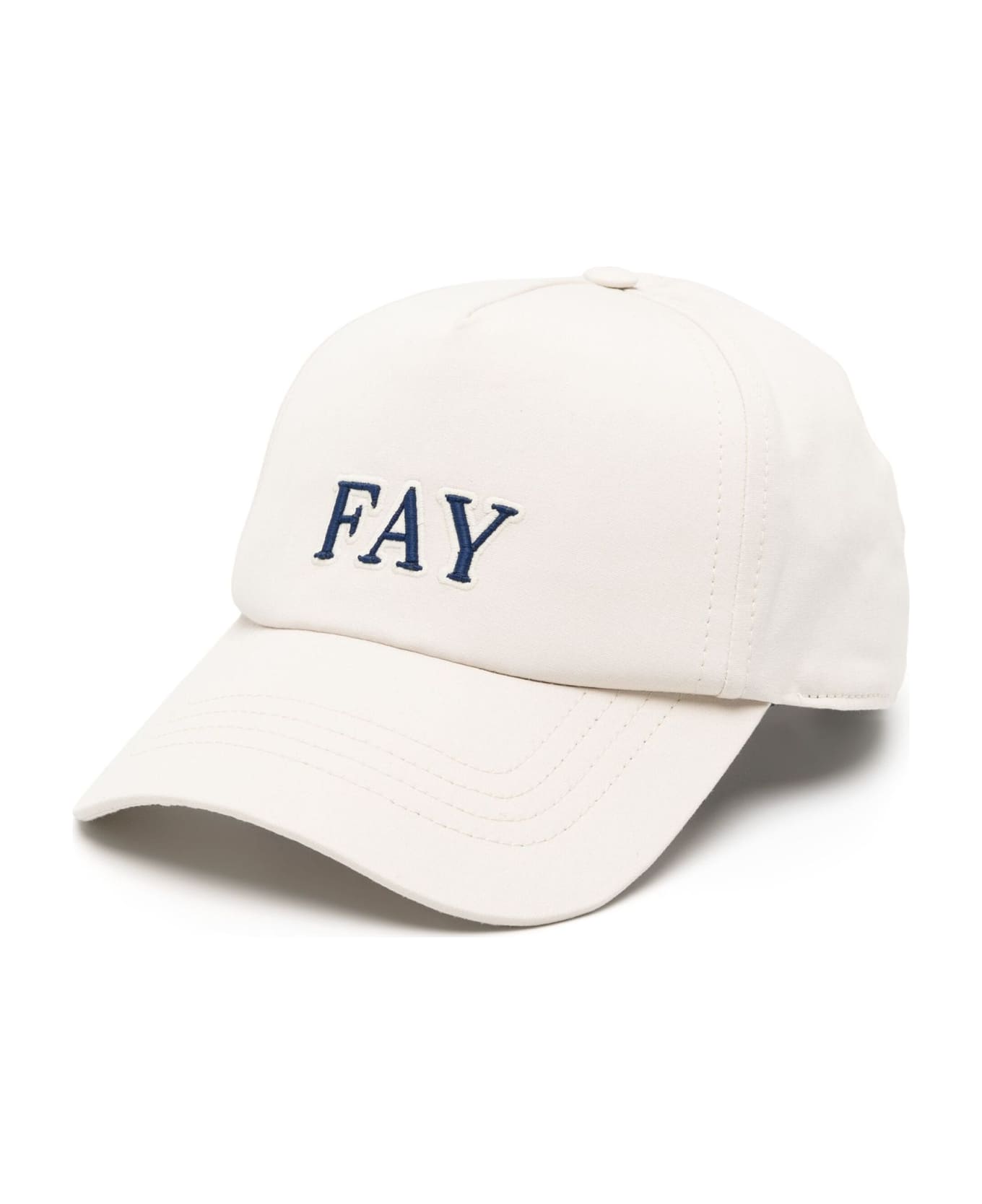 Fay Light Beige Cotton Baseball Cap - Beige