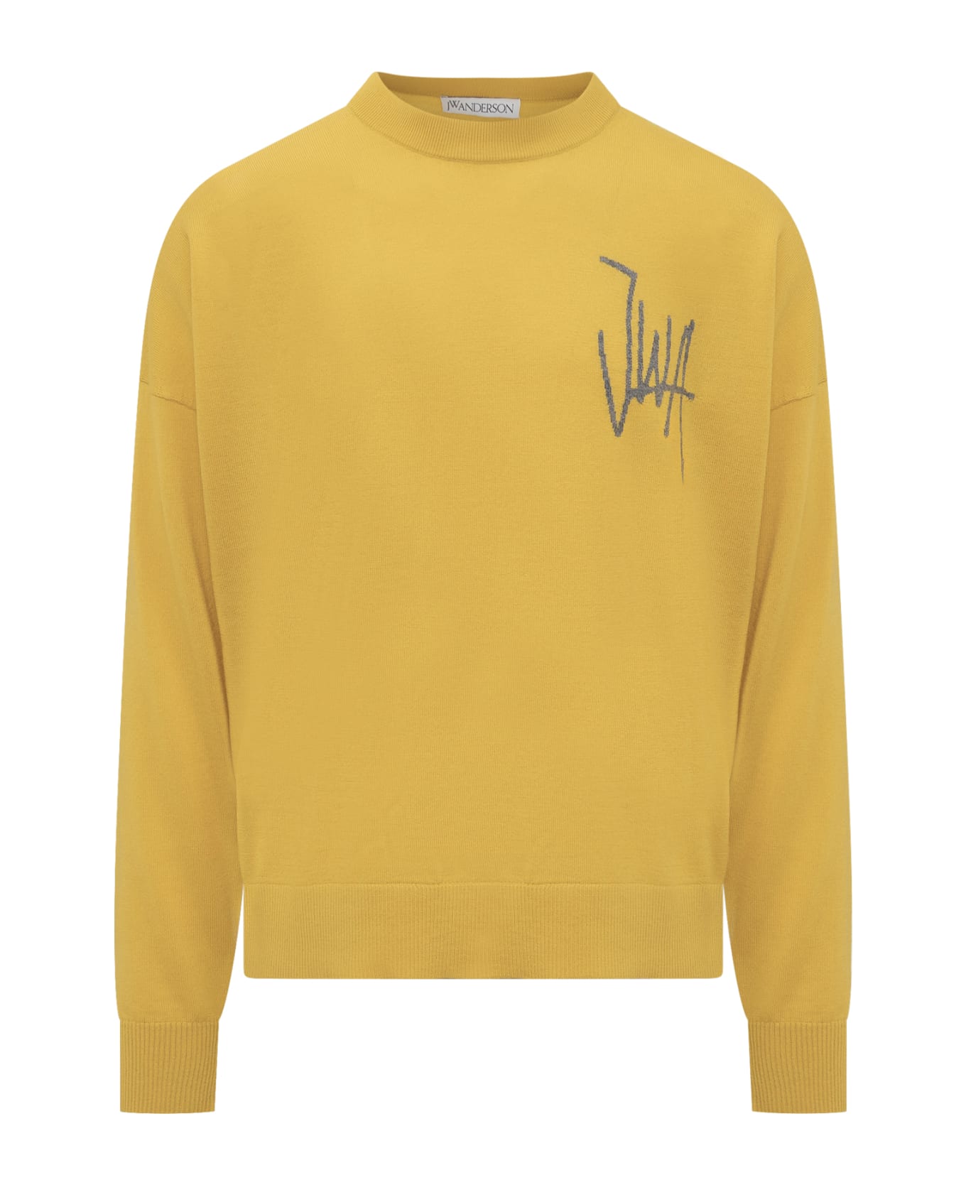 J.W. Anderson Sweater With Logo - YELLOW/GREY MELANGE フリース