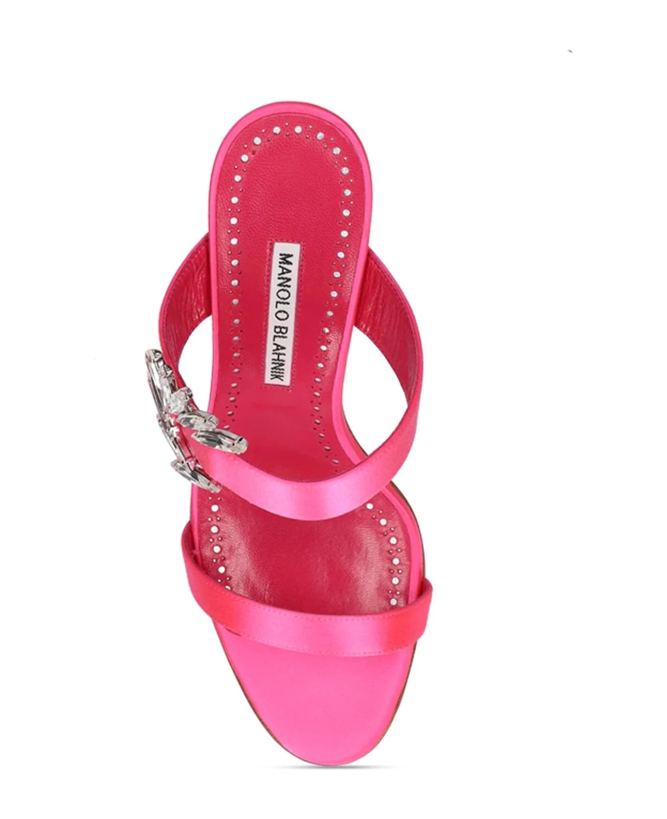 Manolo Blahnik Chivela Satin Heel Sandals - Pink