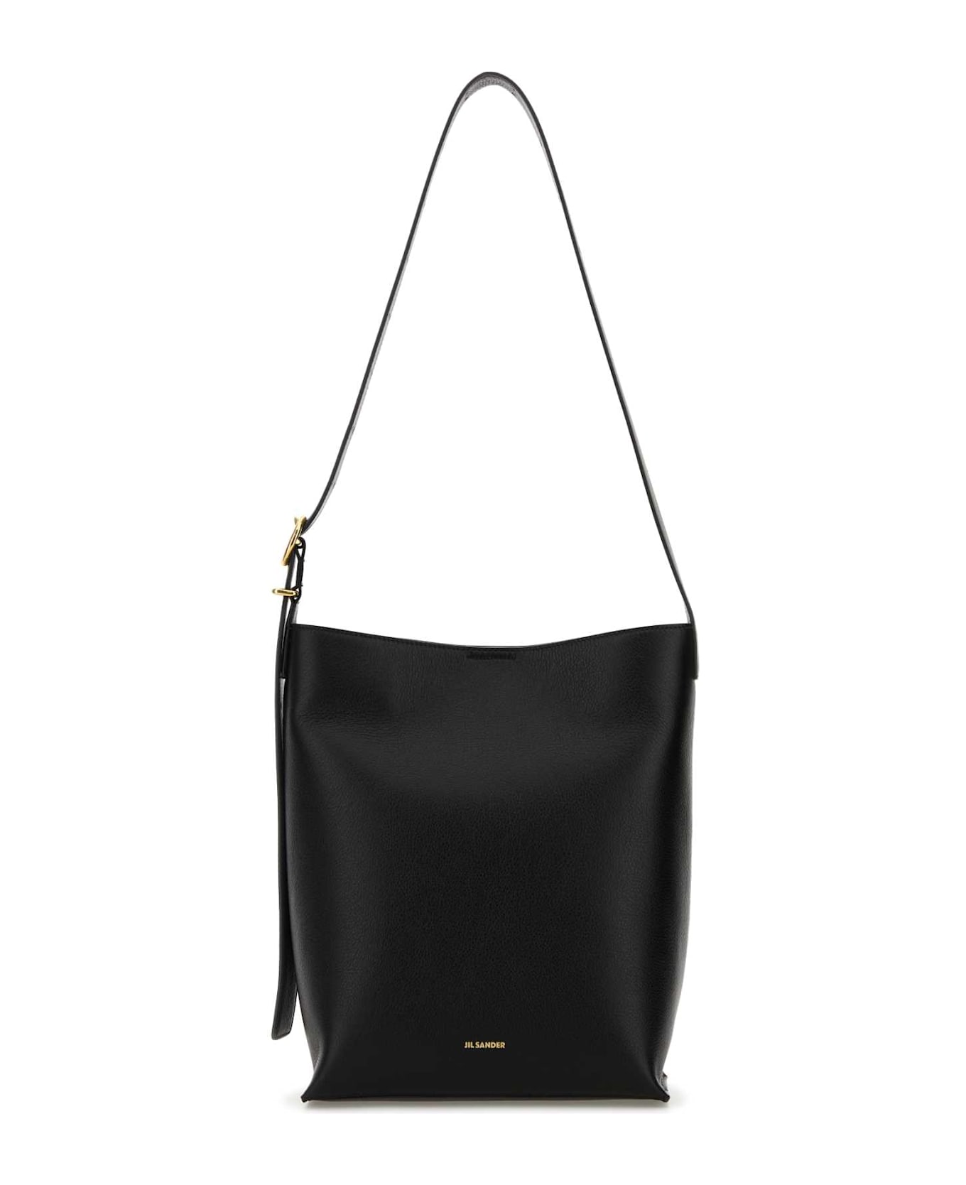 Jil Sander Black Leather Cannolo Shoulder Bag - Black