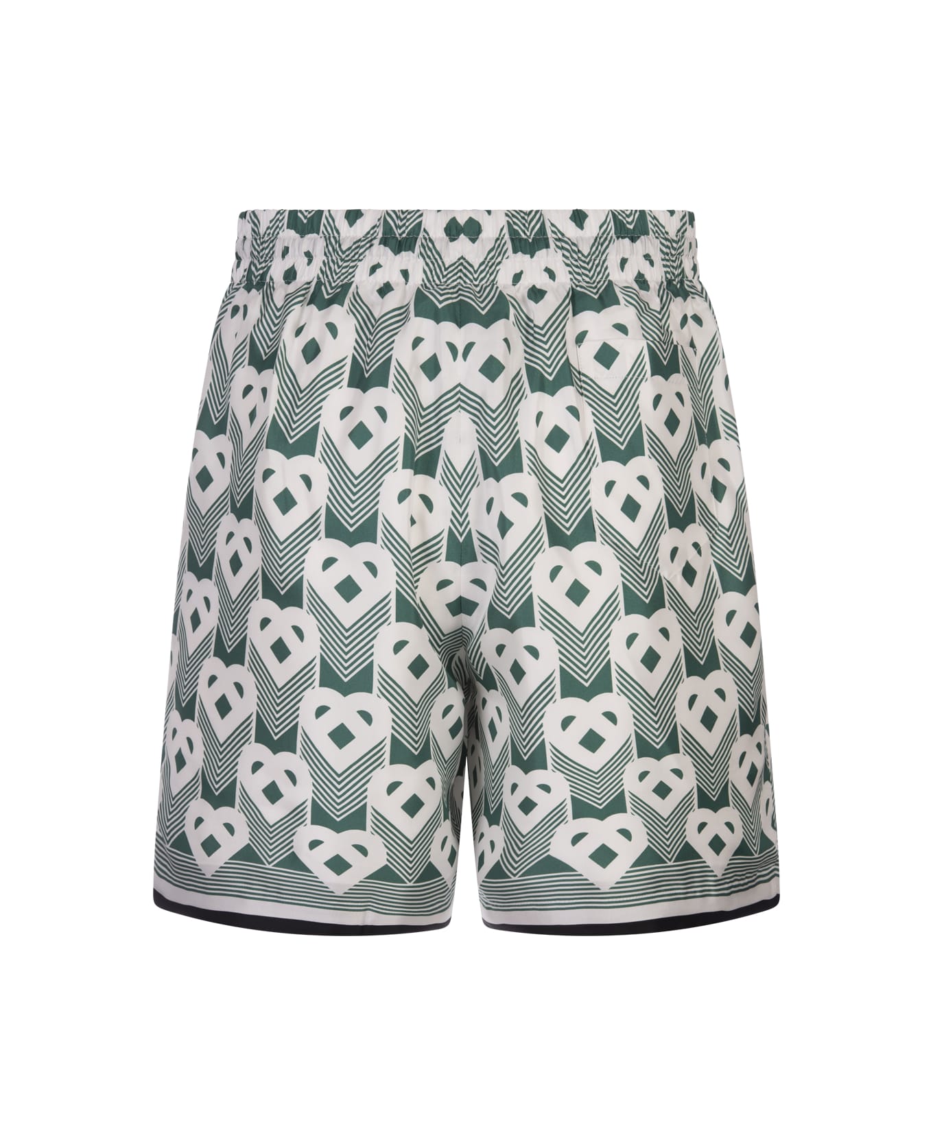 Casablanca Heart Monogram Silk Shorts - Green ショートパンツ