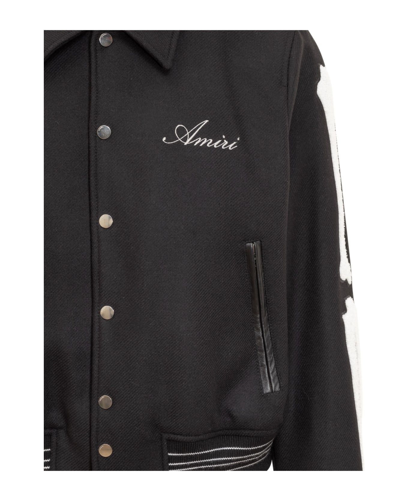 AMIRI Bones Varsity Jacket - BLACK