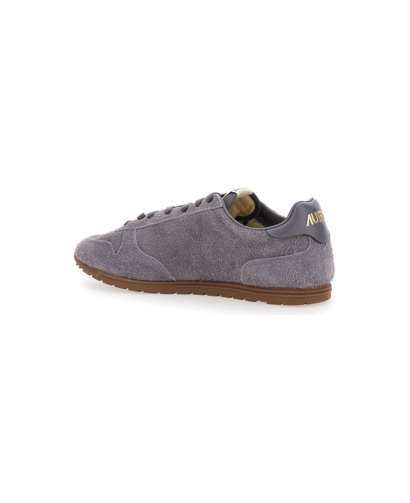 Autry 'windspin Low' Grey Sneaker With Logo On The Side And On The Heel In Suede Man - Perfor/suede Avion