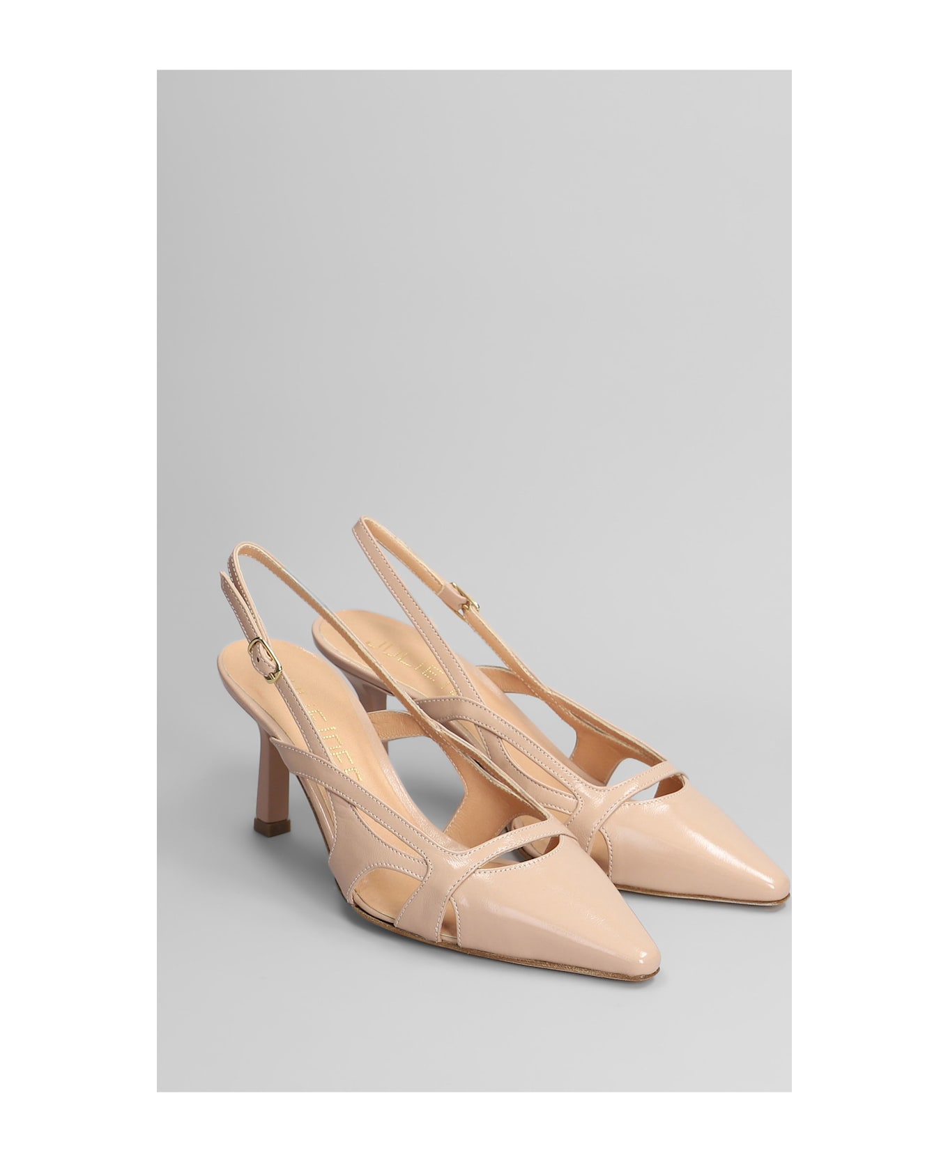 Julie Dee Pumps In Powder Leather - powder