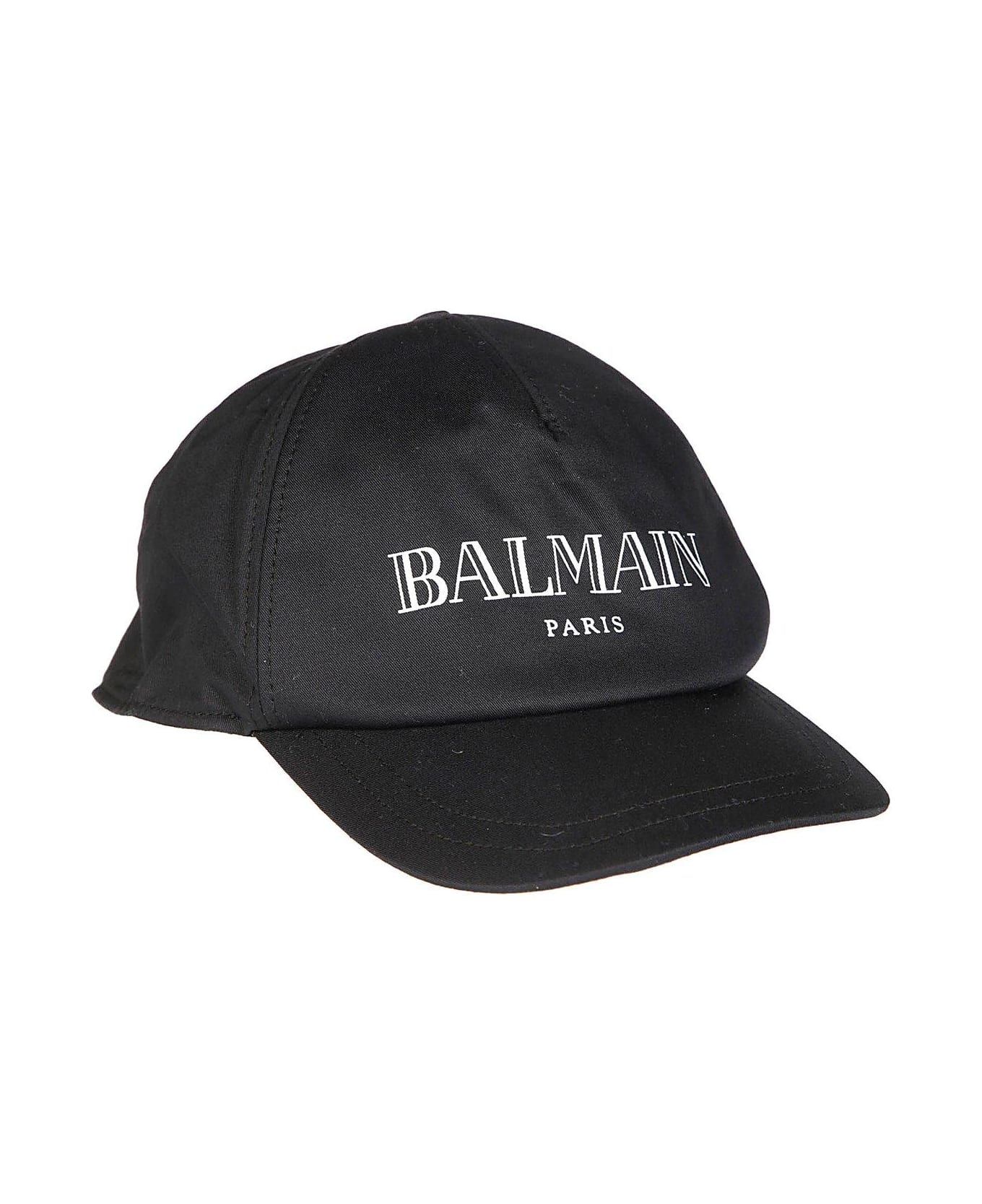Balmain Logo Printed Baseball Cap - Nero