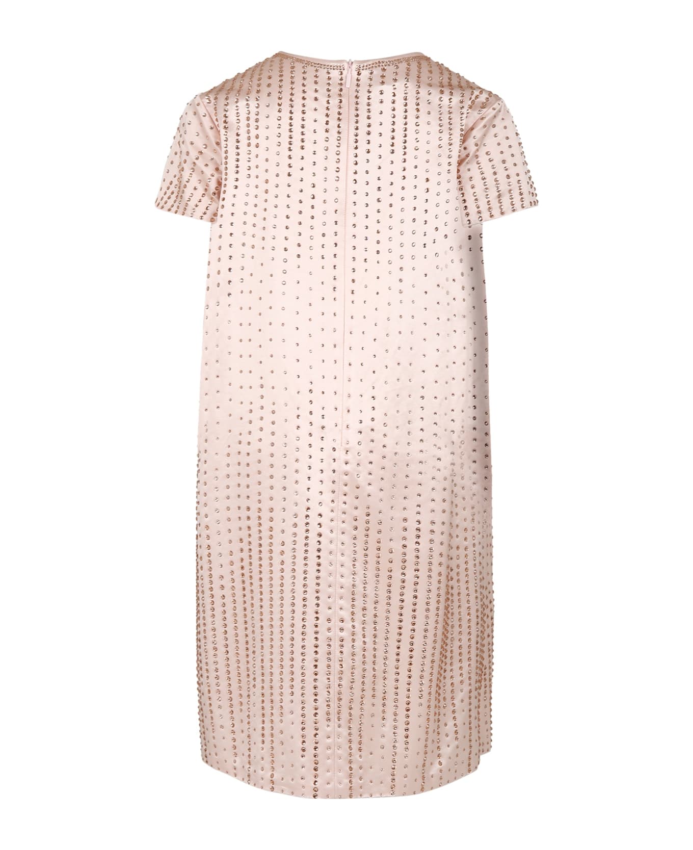 Gucci Pink Dress For Girl With Logo And Crystals - Pink
