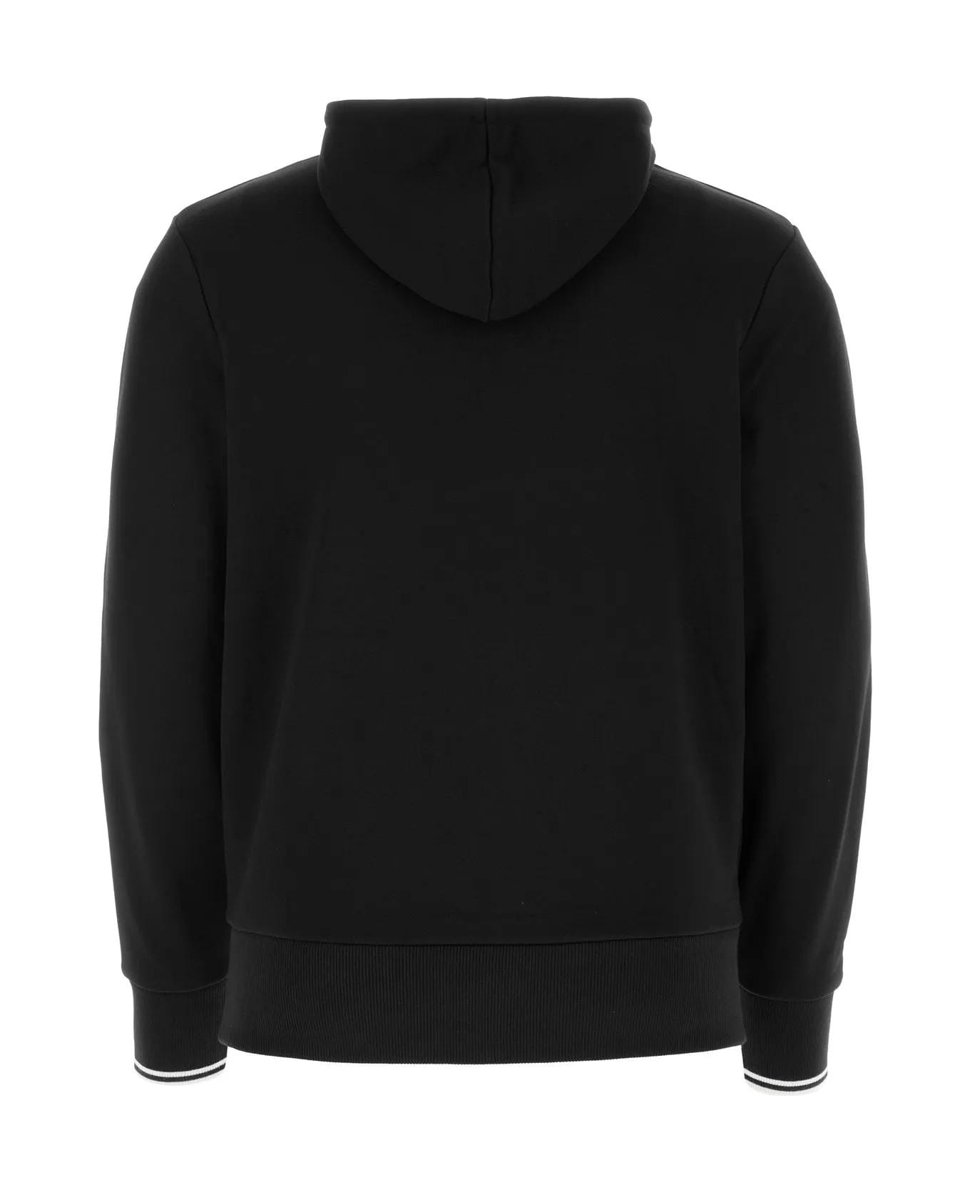 Fred Perry Black Cotton Sweatshirt - Black