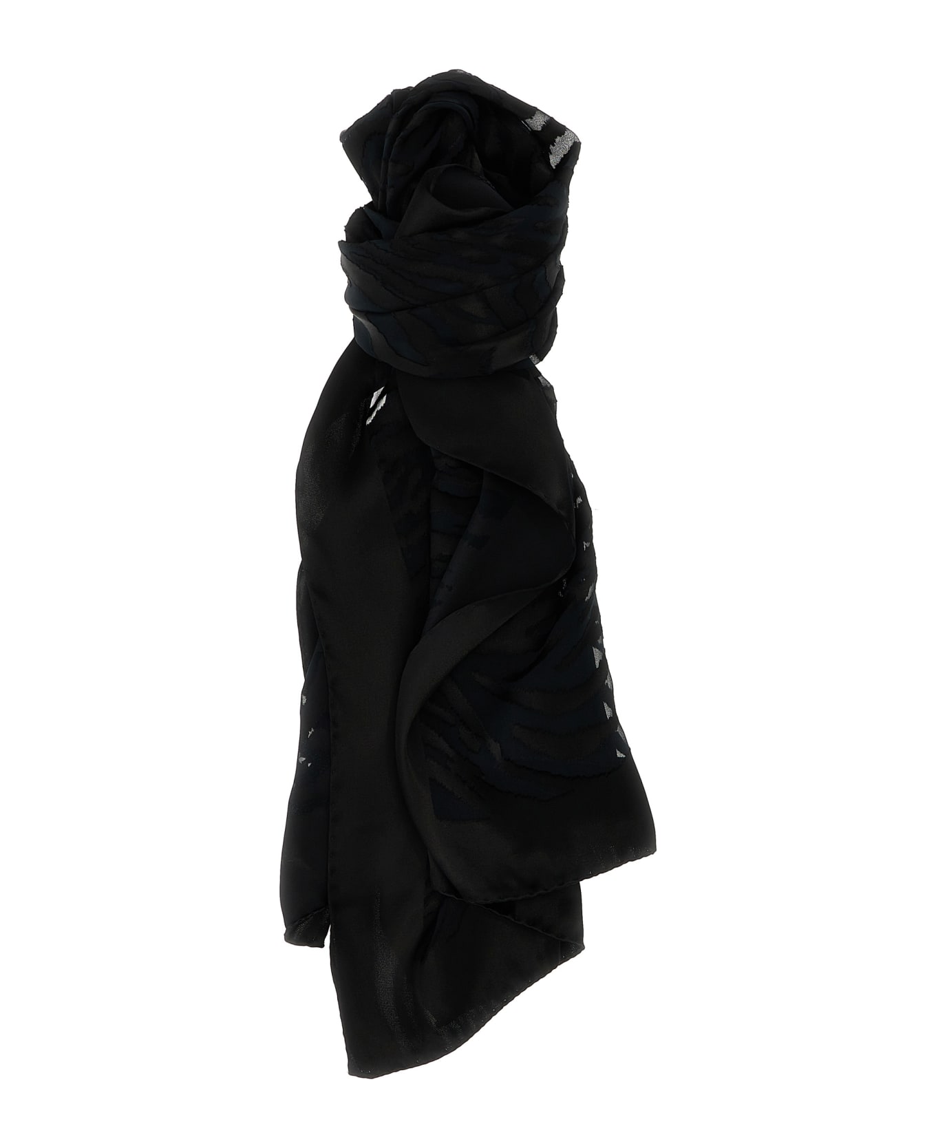 Saint Laurent Animal Print Scarf - Black  