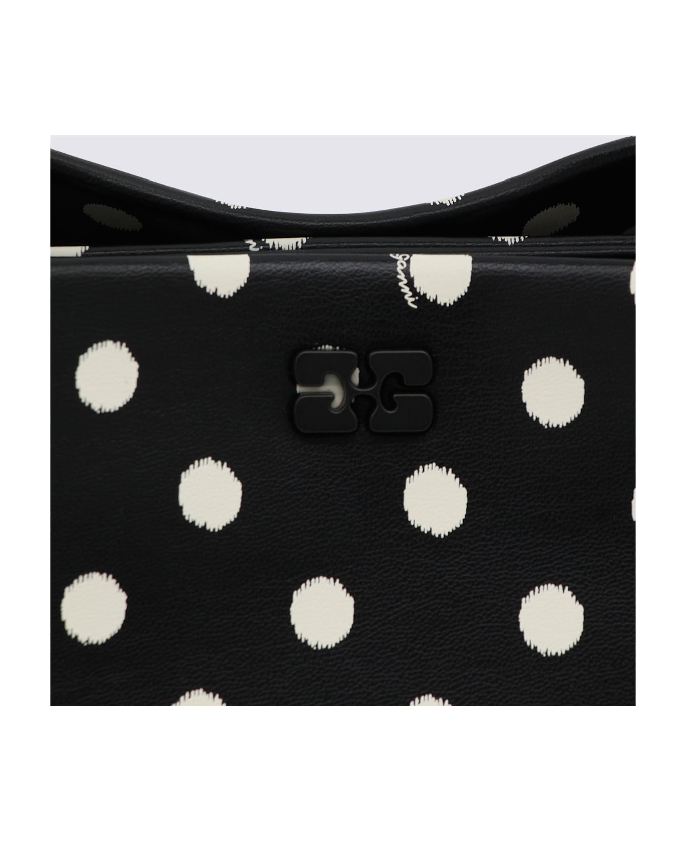 Ganni Black Recycled Leather Top Handle Bag - Black