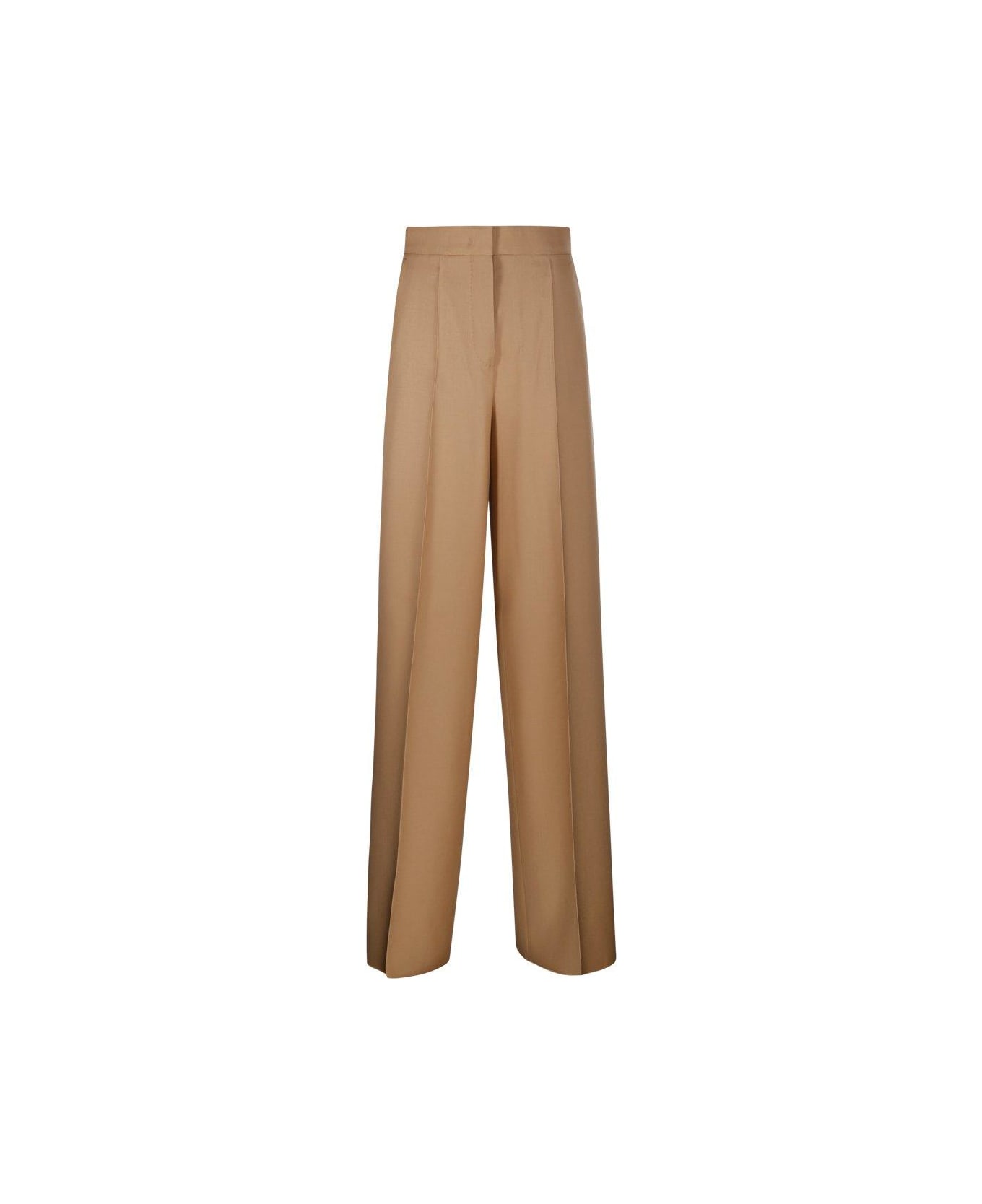 Max Mara High Waist Straight Leg Pants - Beige