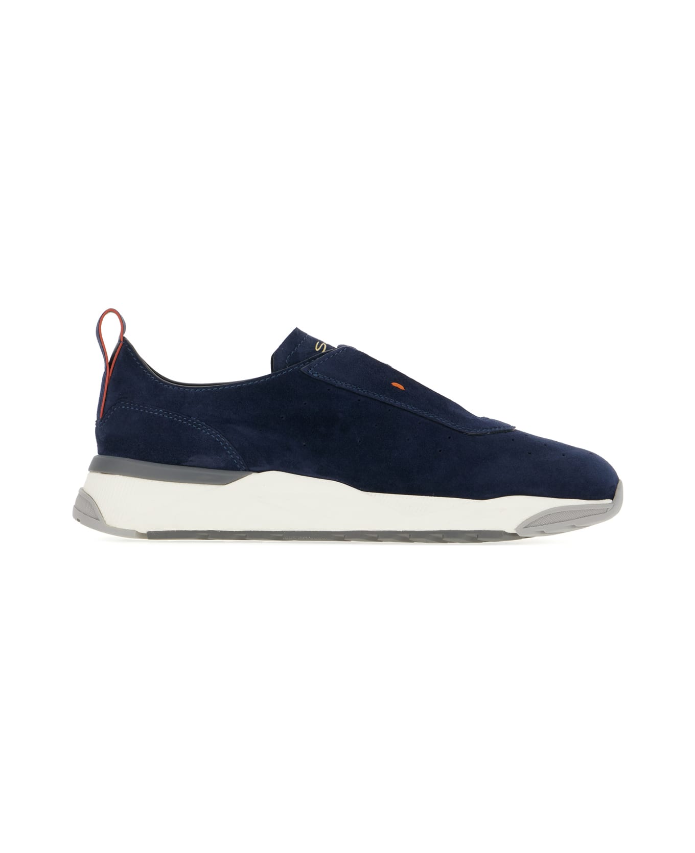 Santoni Navy Blue Suede Sneakers - BLUE