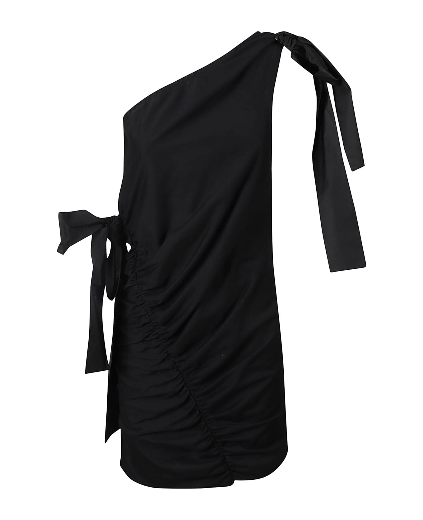 MSGM One-shoulder Sleeveless Dress - Black