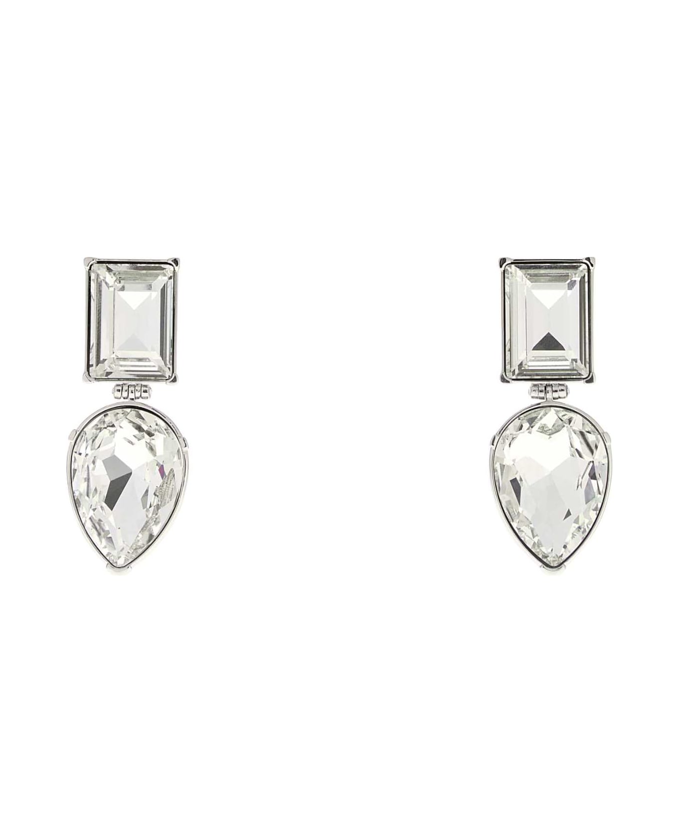 Alexander McQueen Silver Metal Cocktail Earrings - 0926+CRYSTALSTRASS