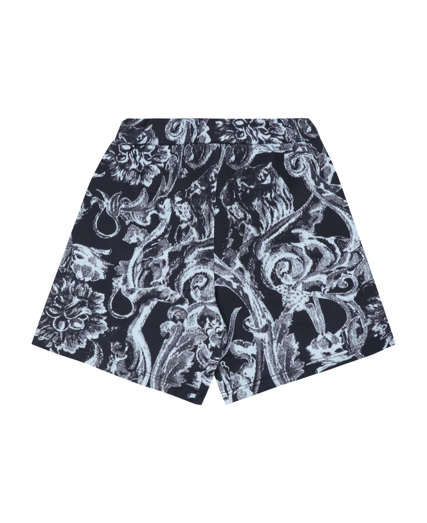 Young Versace Printed Cotton Shorts - blue ボトムス