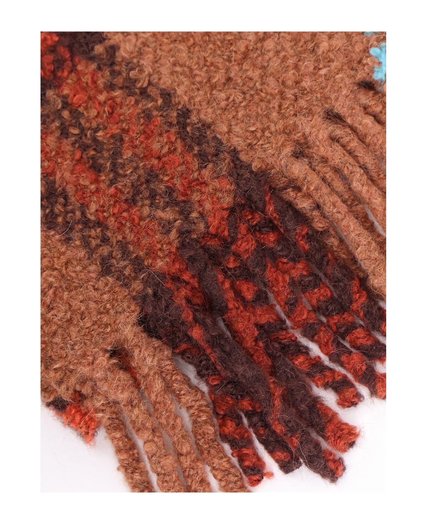 Burberry Wool Blend And Alpaca Bouclé Scarf - Ginger Brown